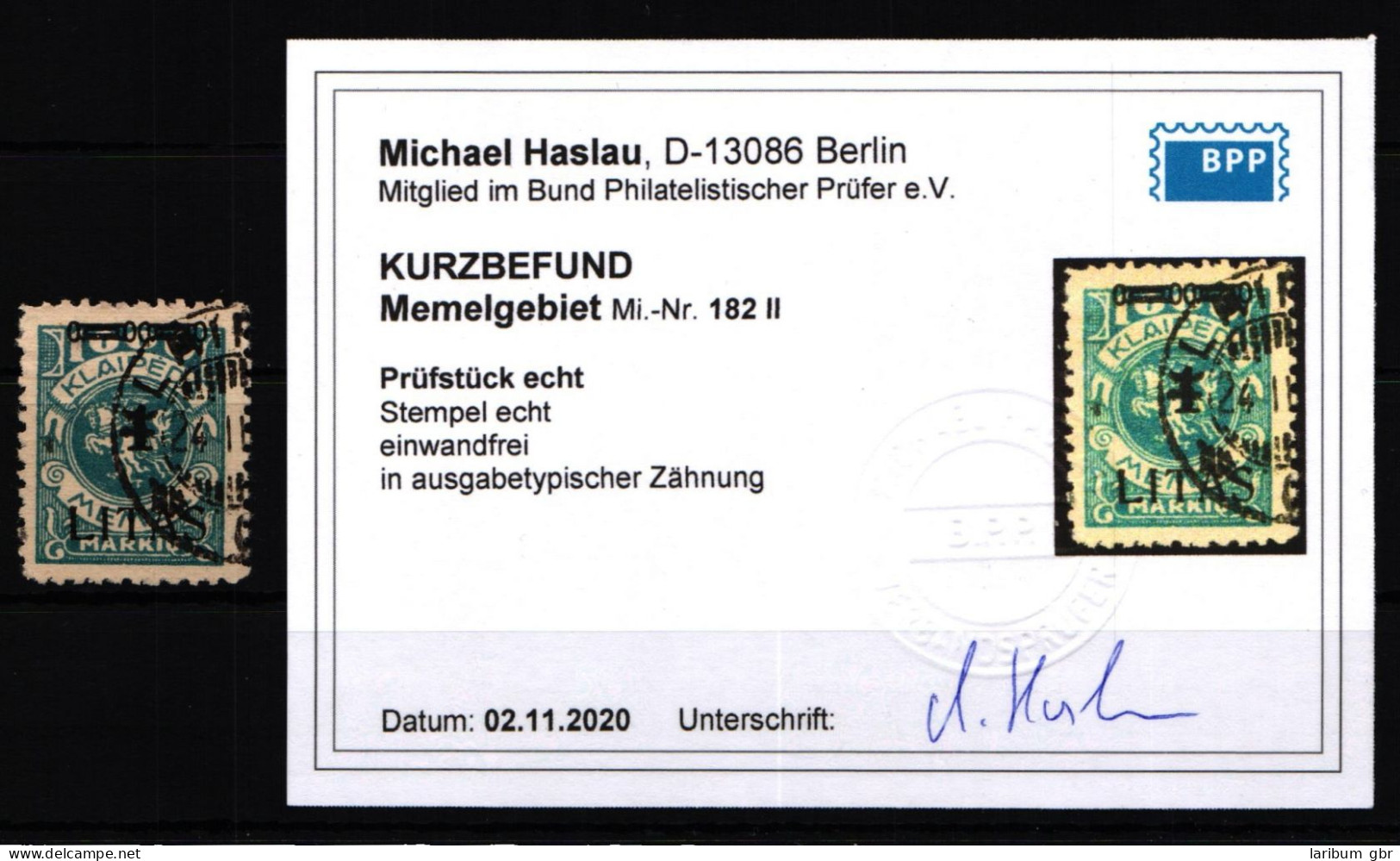 Memel 182 II Gestempelt Mit Kurzbefund BPP #KS811 - Memelgebiet 1923