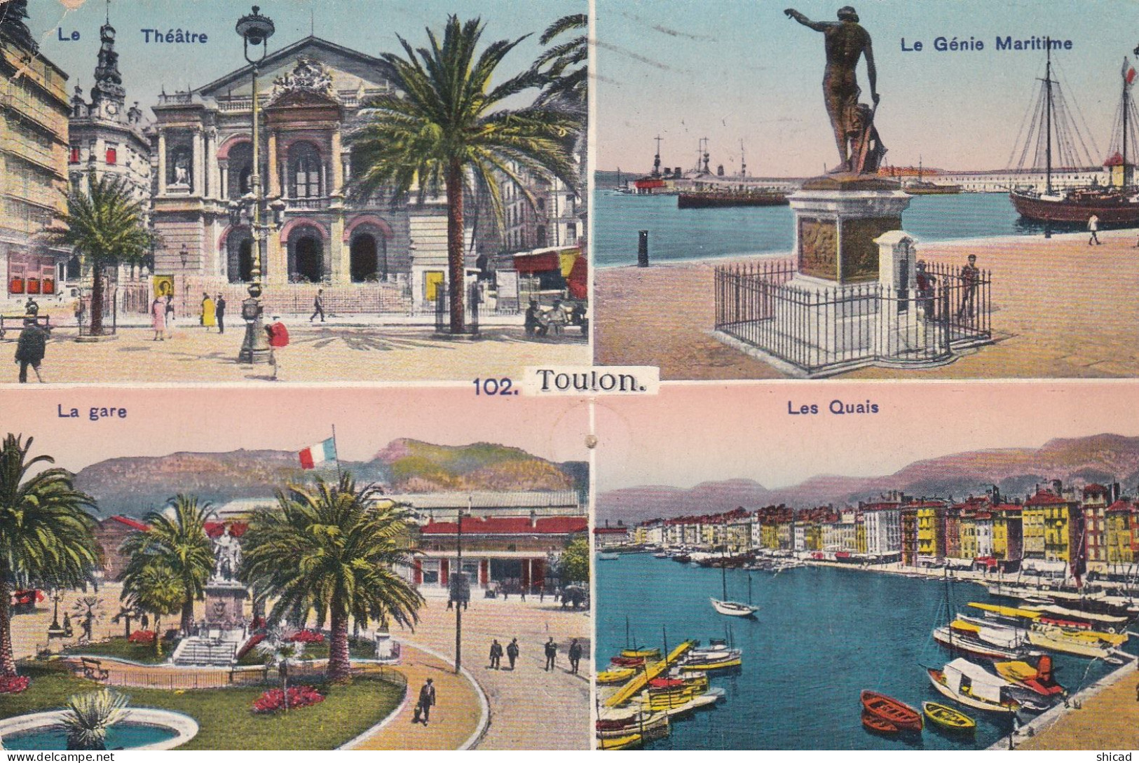 TOULON - LOT DE 3 CARTES POSTALES SEMI-MODERNES EN COULEURS - Toulon