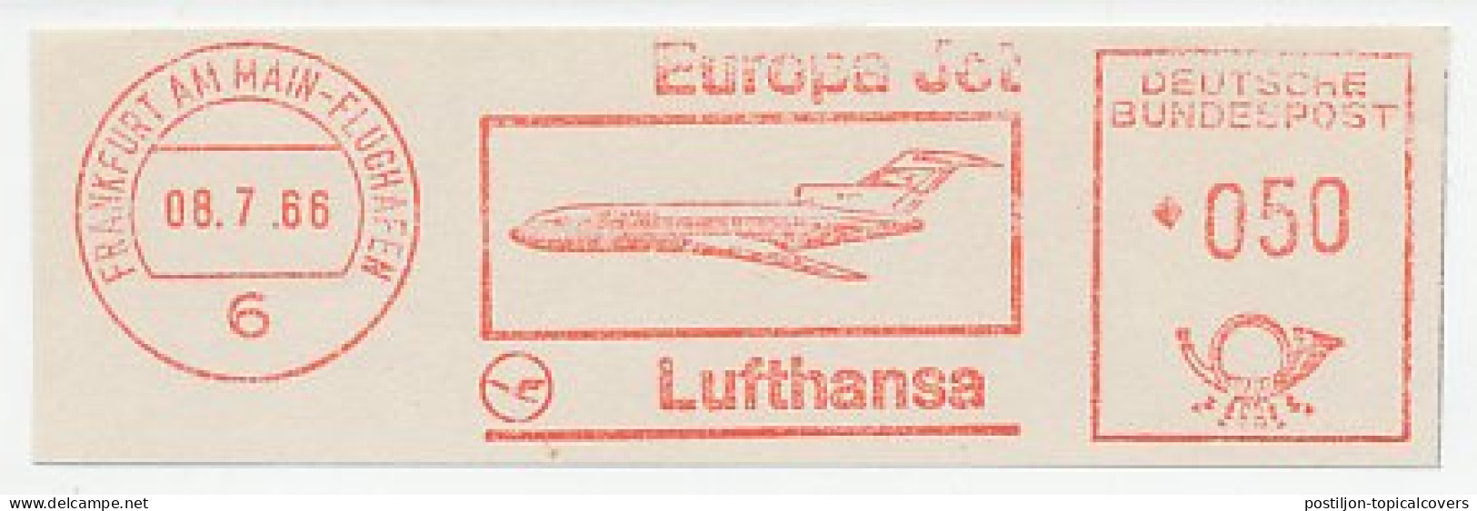 Meter Cut Germany 1966 Airline - Lufthansa - Europa Jet - Airplanes