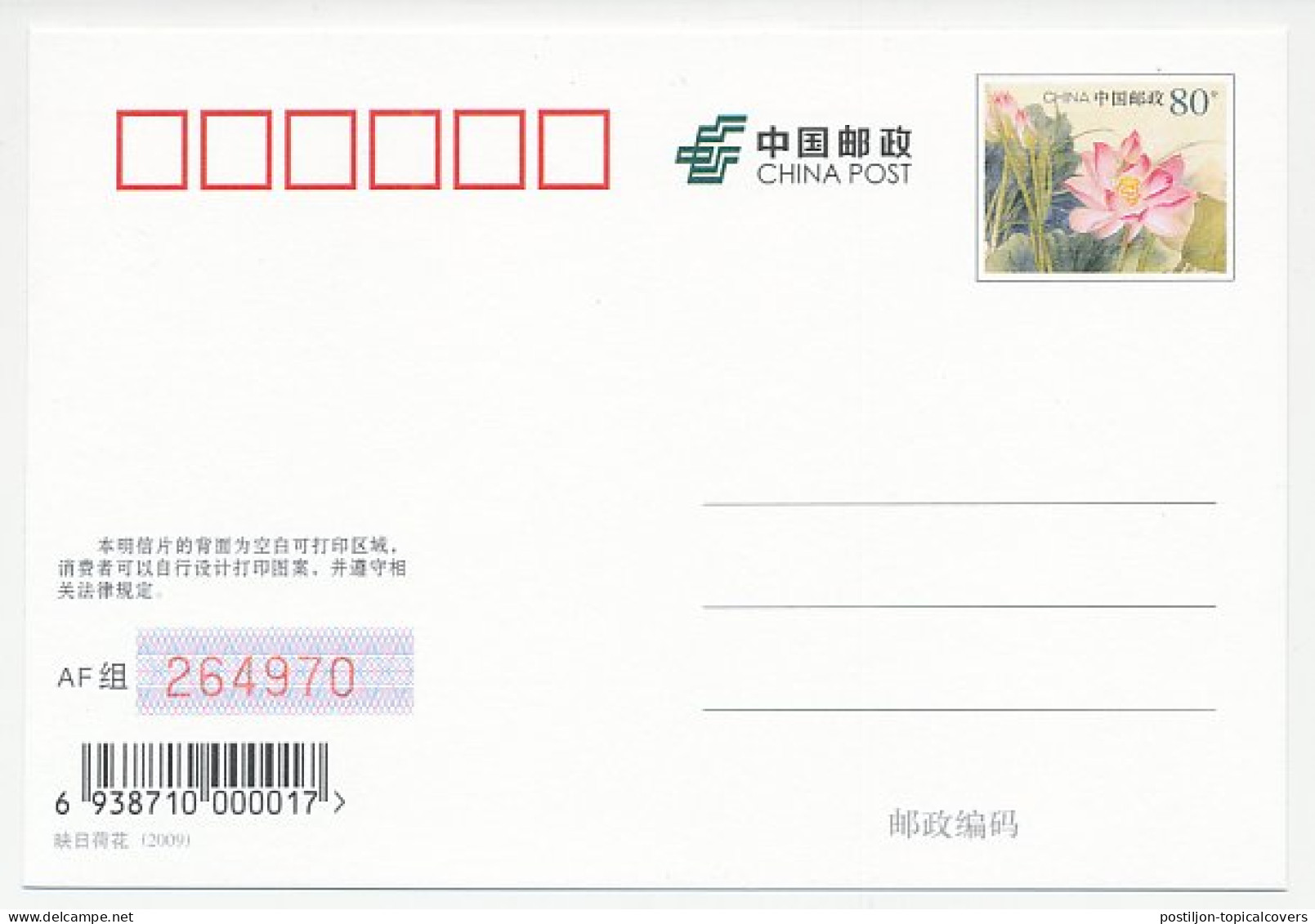 Postal Stationery China 2009 Pipe Organ - Música