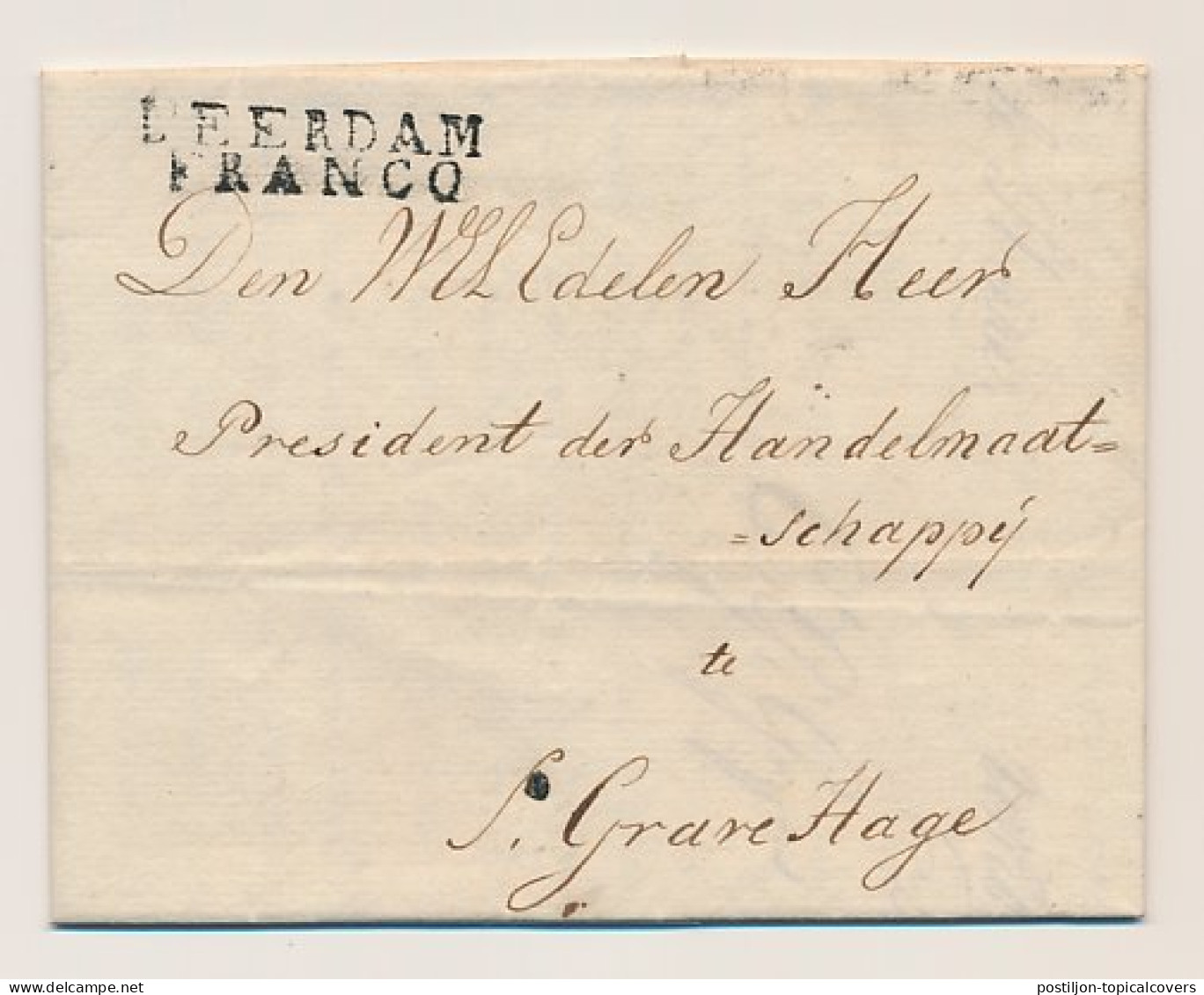 LEERDAM FRANCO - S Gravenhage 1827 - ...-1852 Préphilatélie