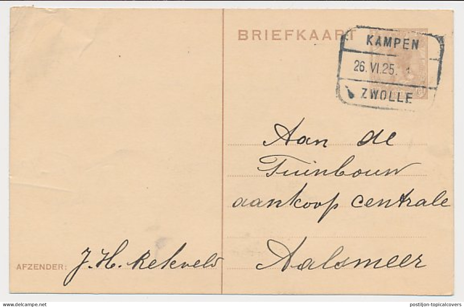 Treinblokstempel : Kampen - Zwolle 1 1925 - Non Classificati