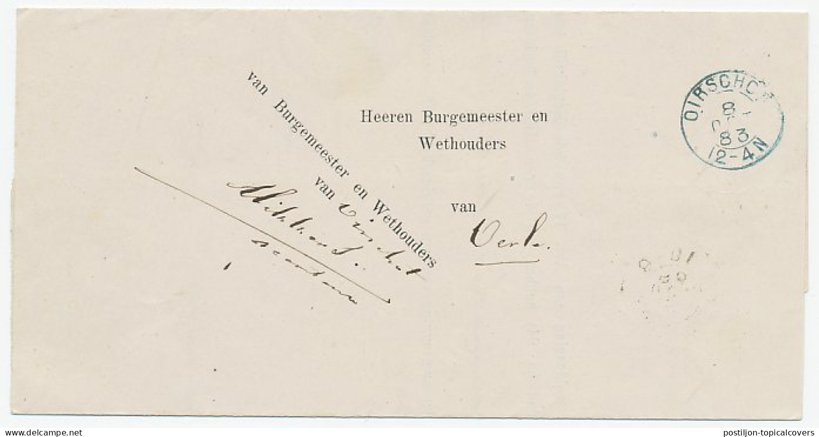 Kleinrondstempel Oirschot 1883 ( Blauw / Groen ) - Non Classés