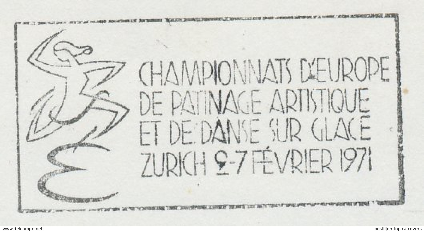 Cover / Postmark Switzerland 1971 Figure Skating - European Championships Zurich - Hiver