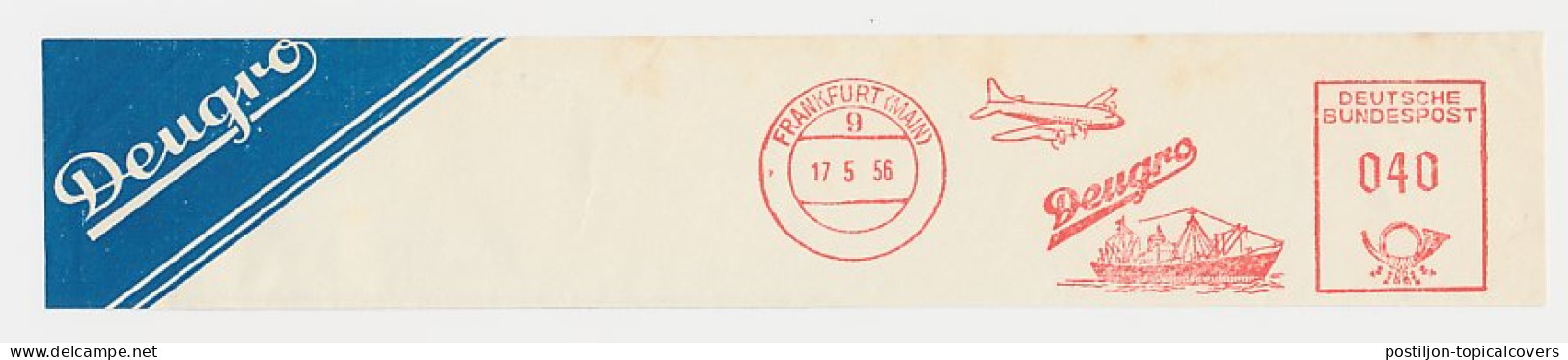 Meter Top Cut Germany 1956 Airplane - Ship - Freighter - Other & Unclassified