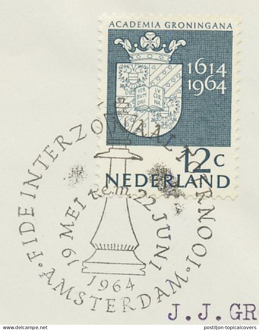 Cover / Postmark Netherlands 1964 Chess Tournament - FIDE - Unclassified