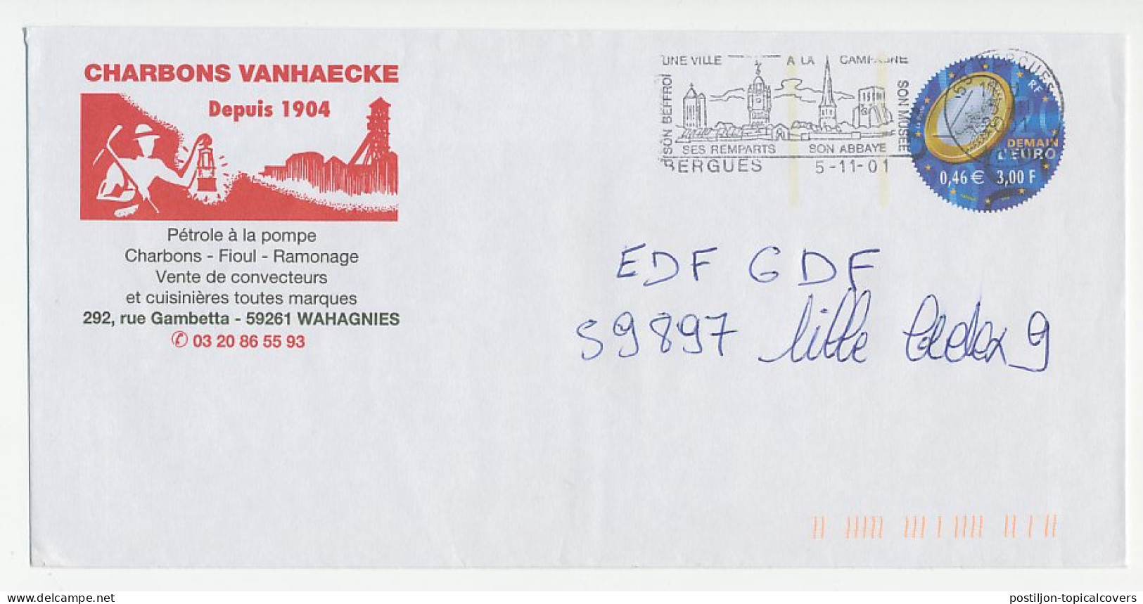 Postal Stationery / PAP France 2001 Mine Worker - Coaler - Sonstige & Ohne Zuordnung