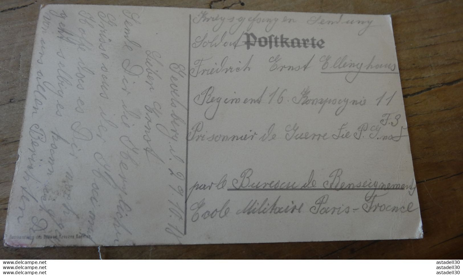 WWI Cpa Ecrite   A Un Prisonnier De Guerre, Ecole Militaire De Paris - 1918 ...... AUSS-14886 - Autres & Non Classés