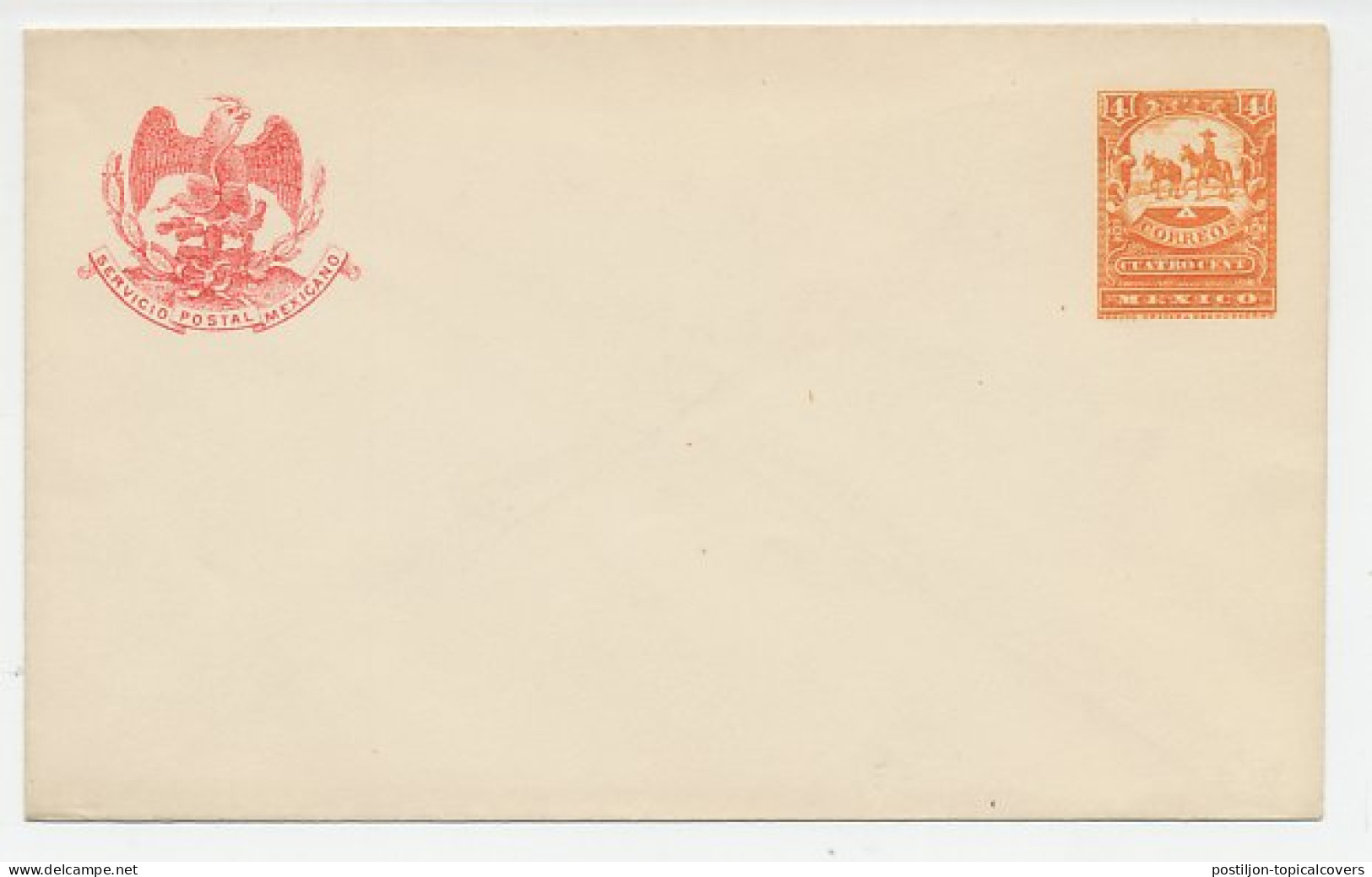 Postal Stationery Mexico Donkey - Eagle - Ferme