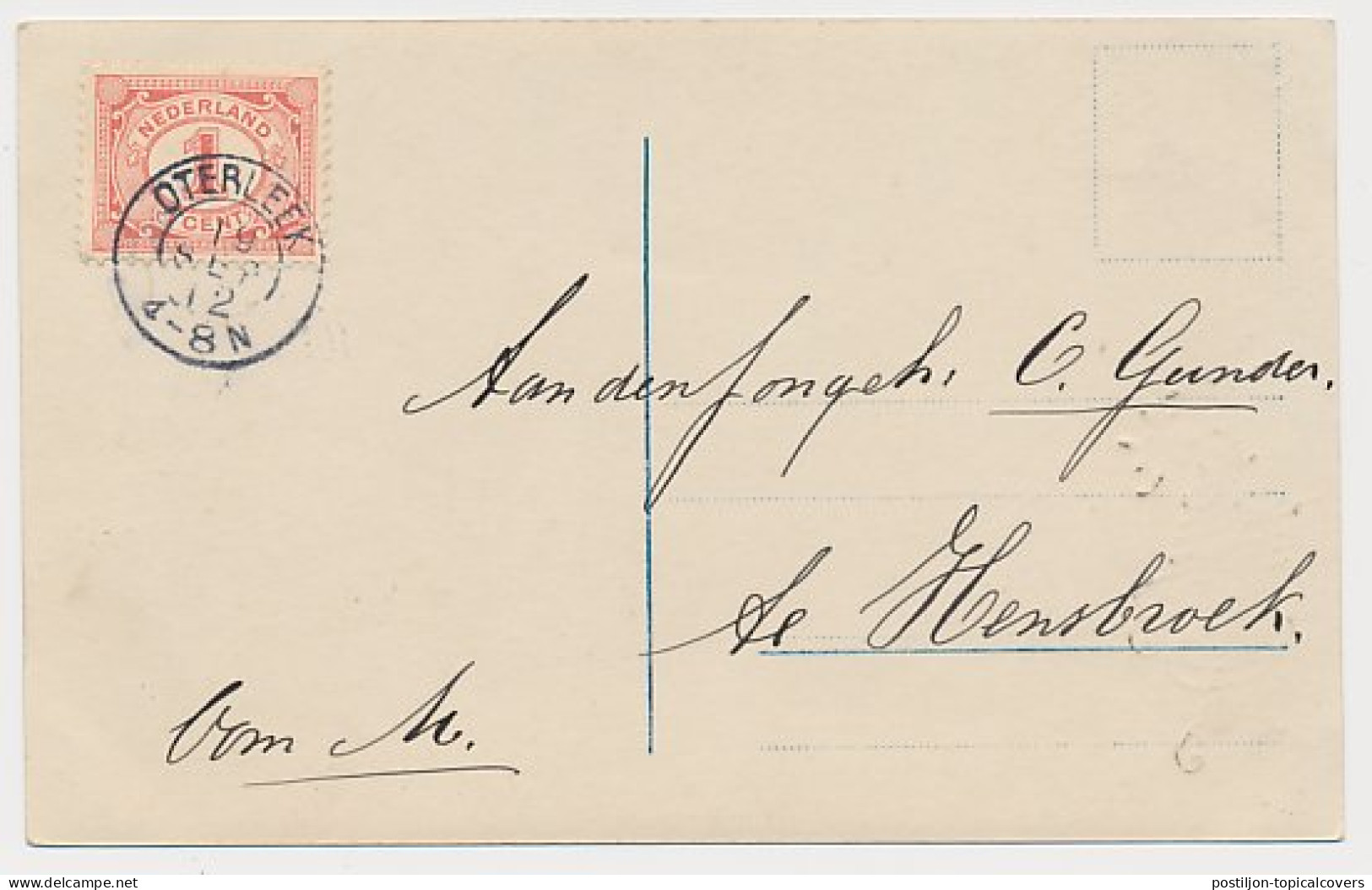 Kleinrondstempel Oterleek 1912 - Non Classificati