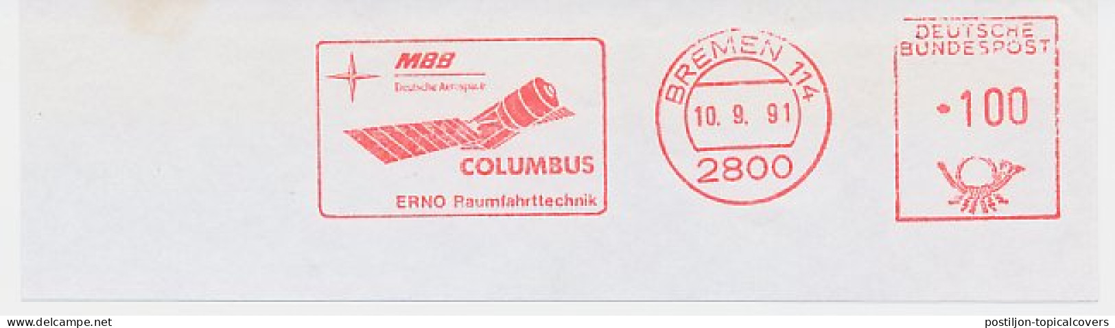 Meter Cut Germany 1991 Satellite Columbus - MBB - ERNO - Sterrenkunde