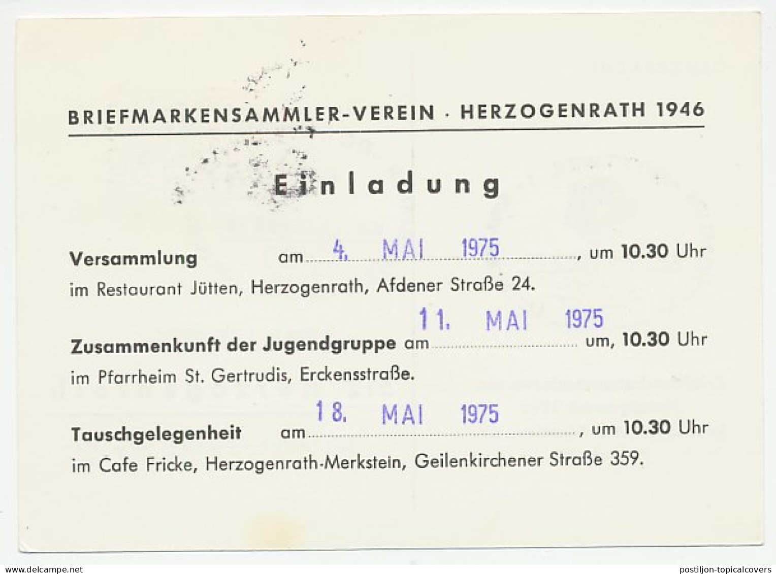 Postcard / Postmark Germany 1975 Dog - Rottweil - Autres & Non Classés