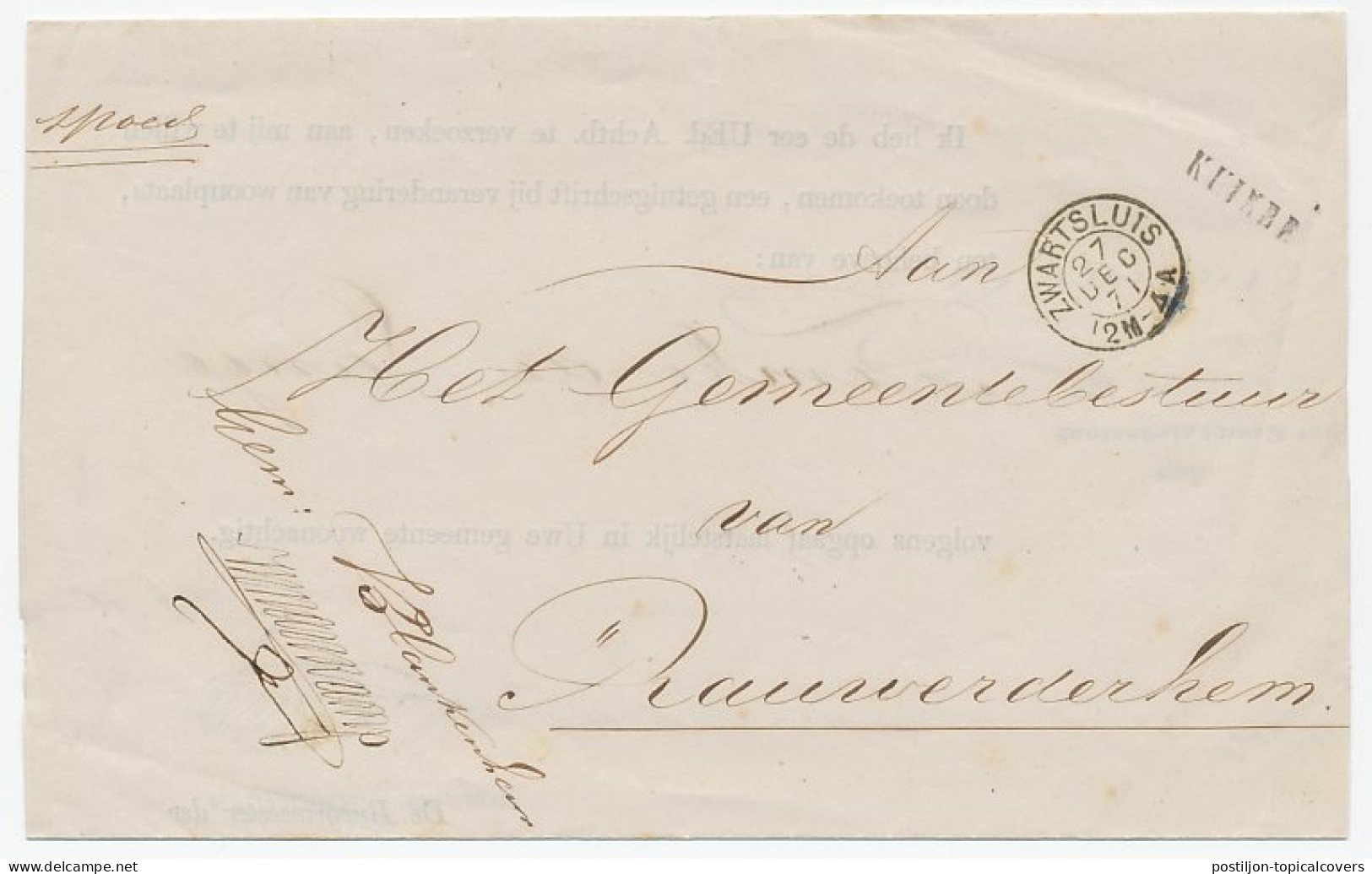 Naamstempel Kuinre 1871 - Brieven En Documenten