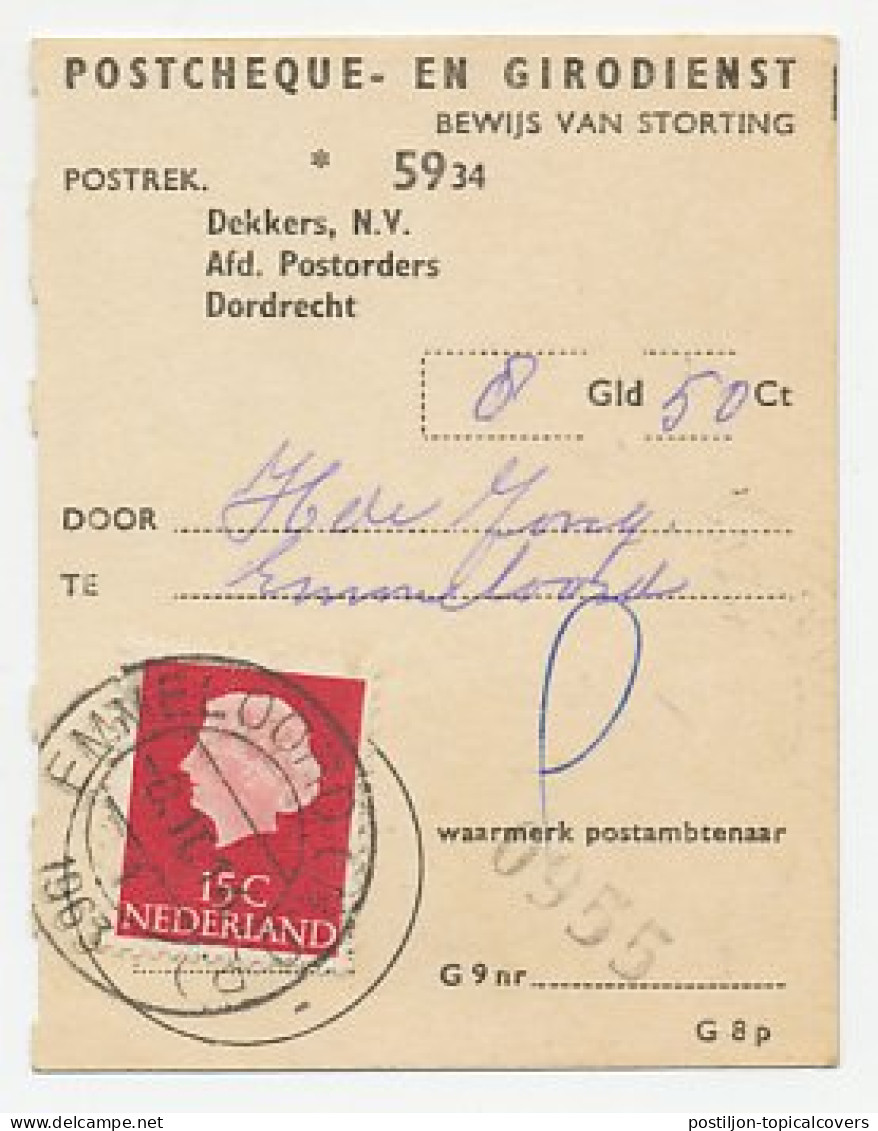 Em. Juliana Emmeloord 1963 - Bewijs Van Storting - Non Classés