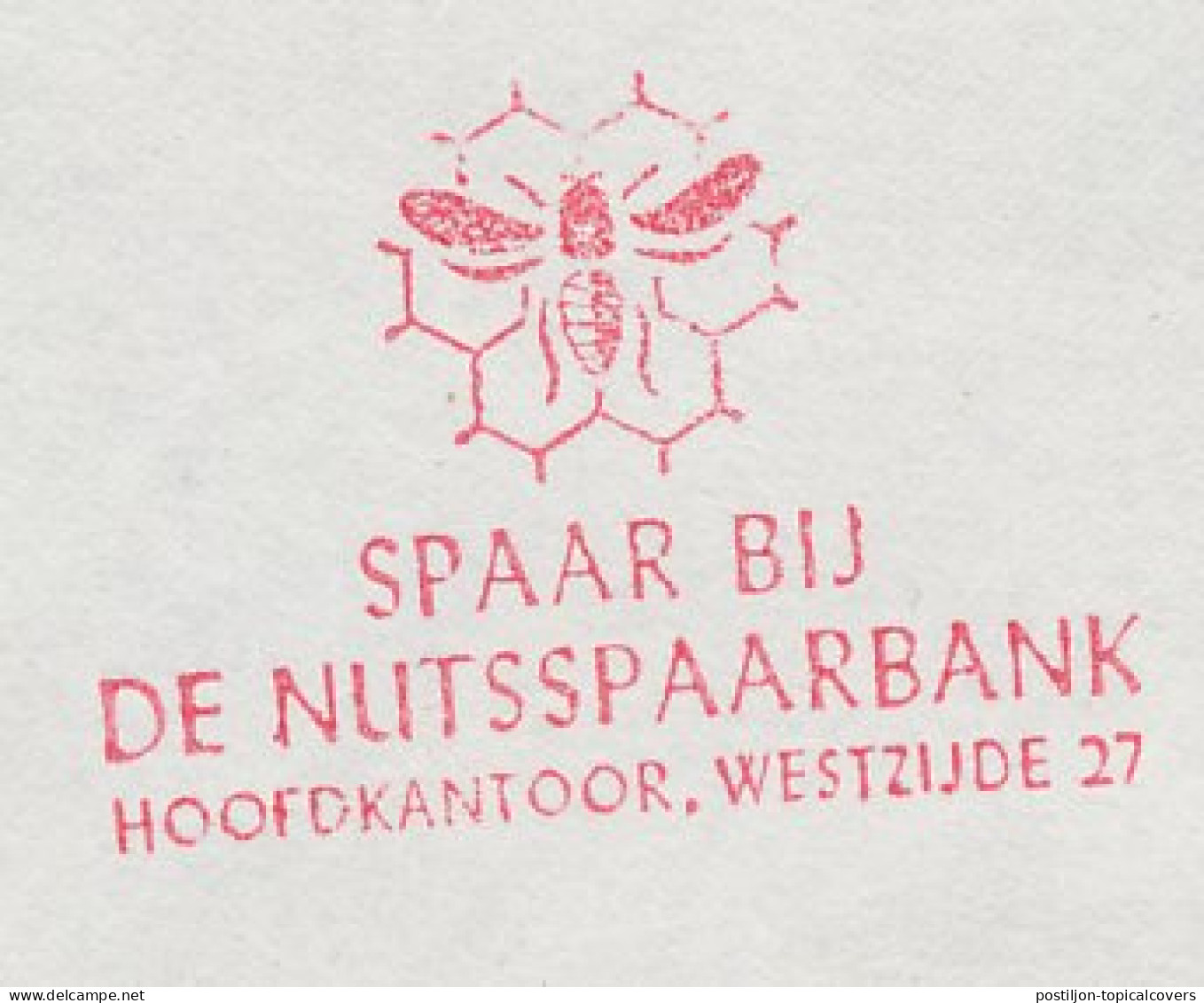 Meter Cover Netherlands 1969 Bee - Savings Bank - Zaandam - Altri & Non Classificati
