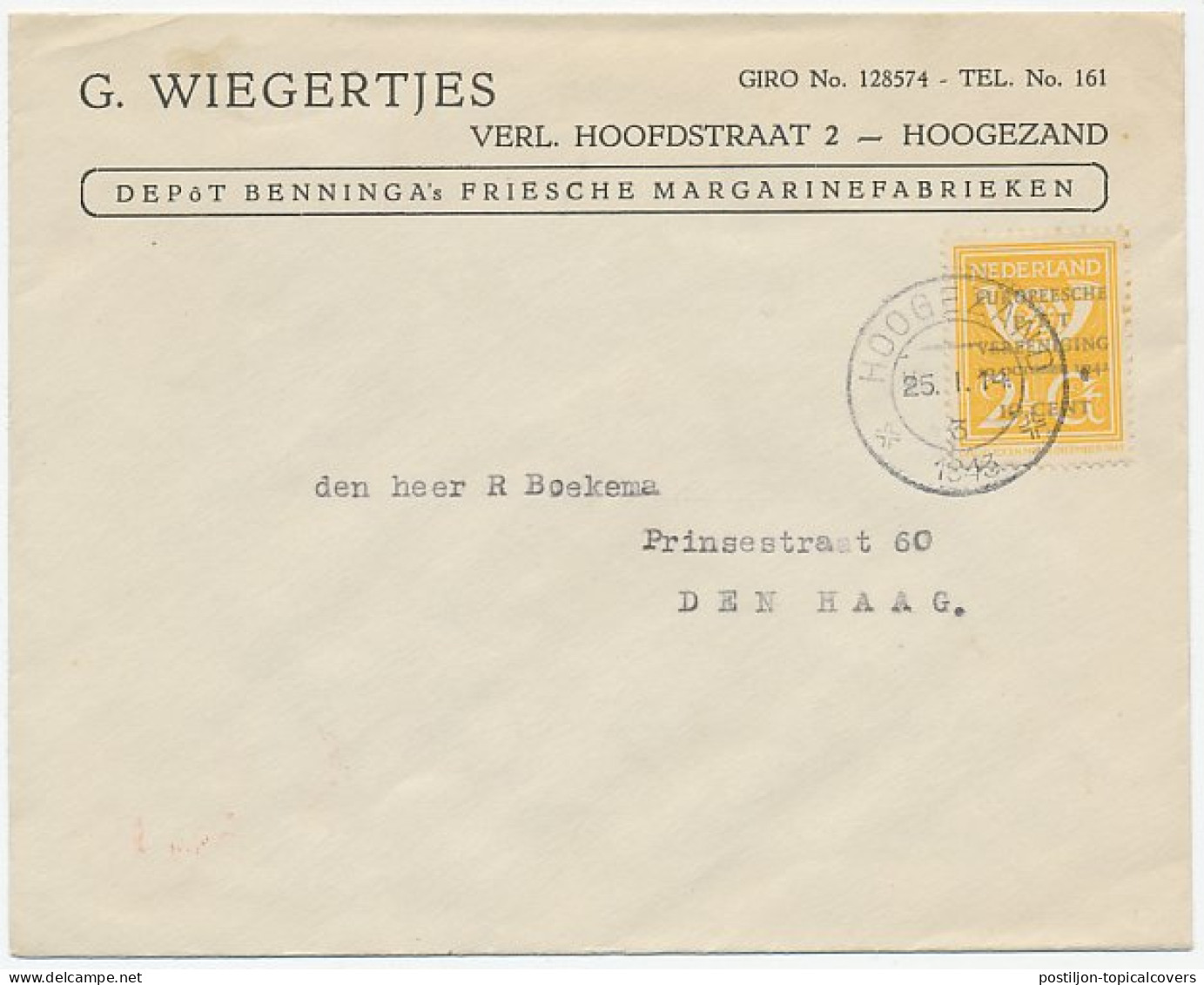 Firma Envelop Hoogezand 1943 - Margarine  - Non Classés