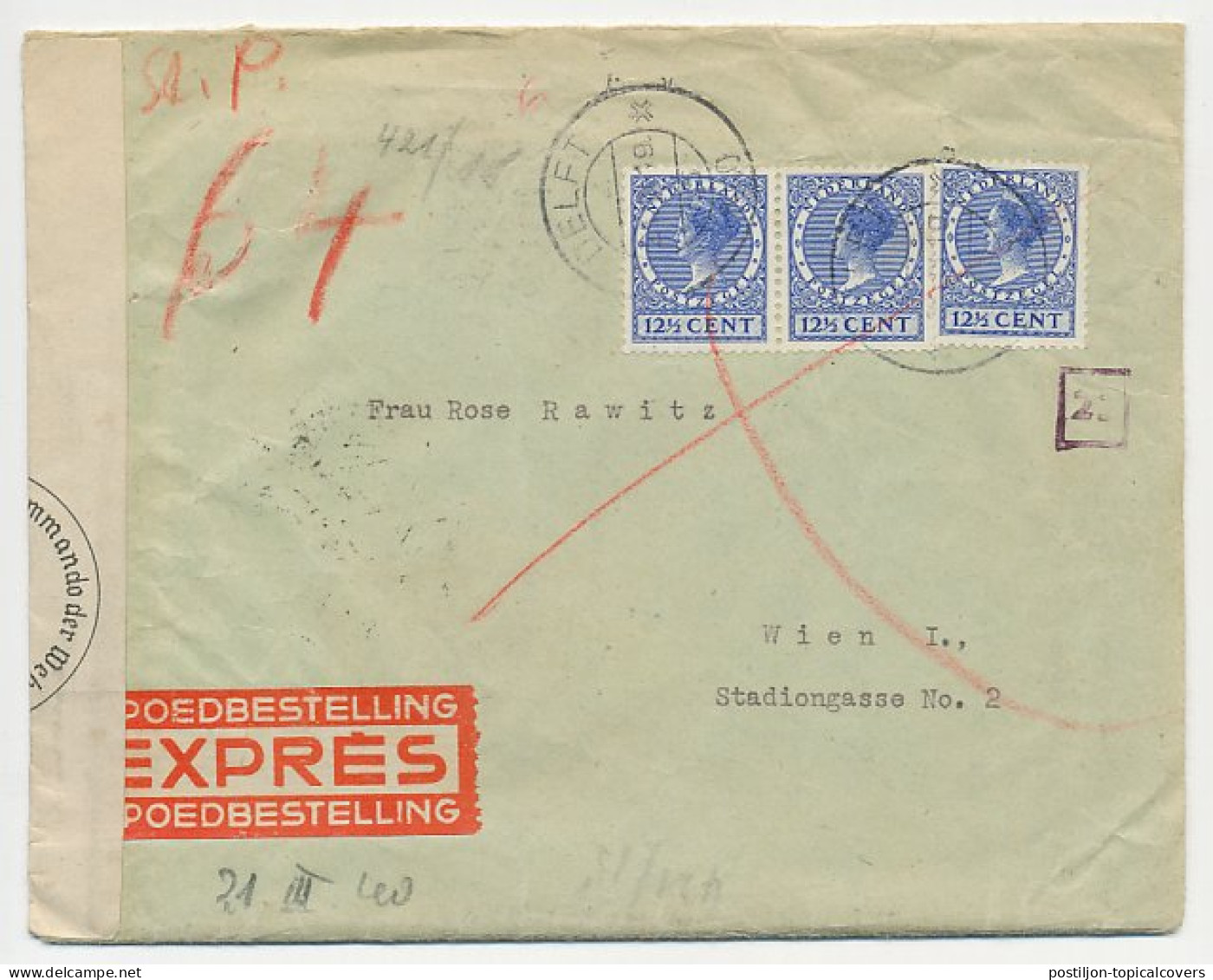 Em. Veth Expresse Delft - Oostenrijk 1940 - Non Classés