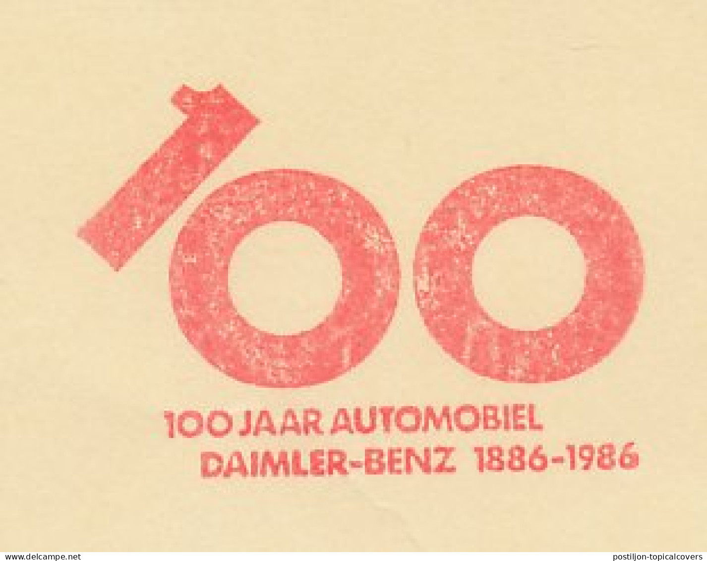 Meter Cut Netherlands 1986 100 Years Automobile Daimler Benz  - Autos