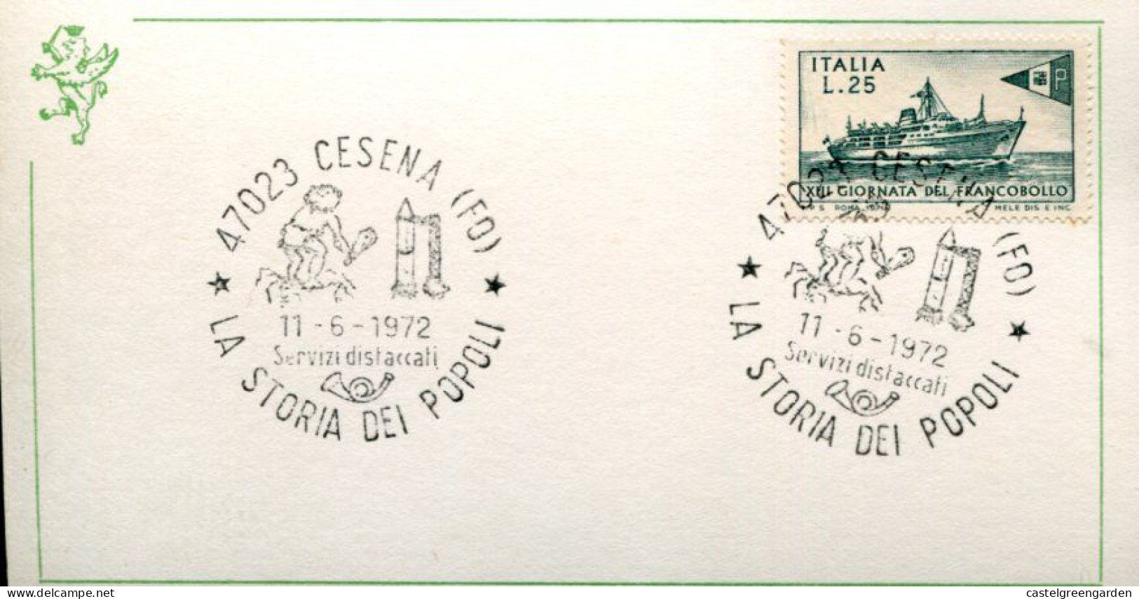 X0237 Italia Special Postmark 1972 Cesena,storia Dei Popoli,history Of Peoples,prehistoric Man - Non Classificati