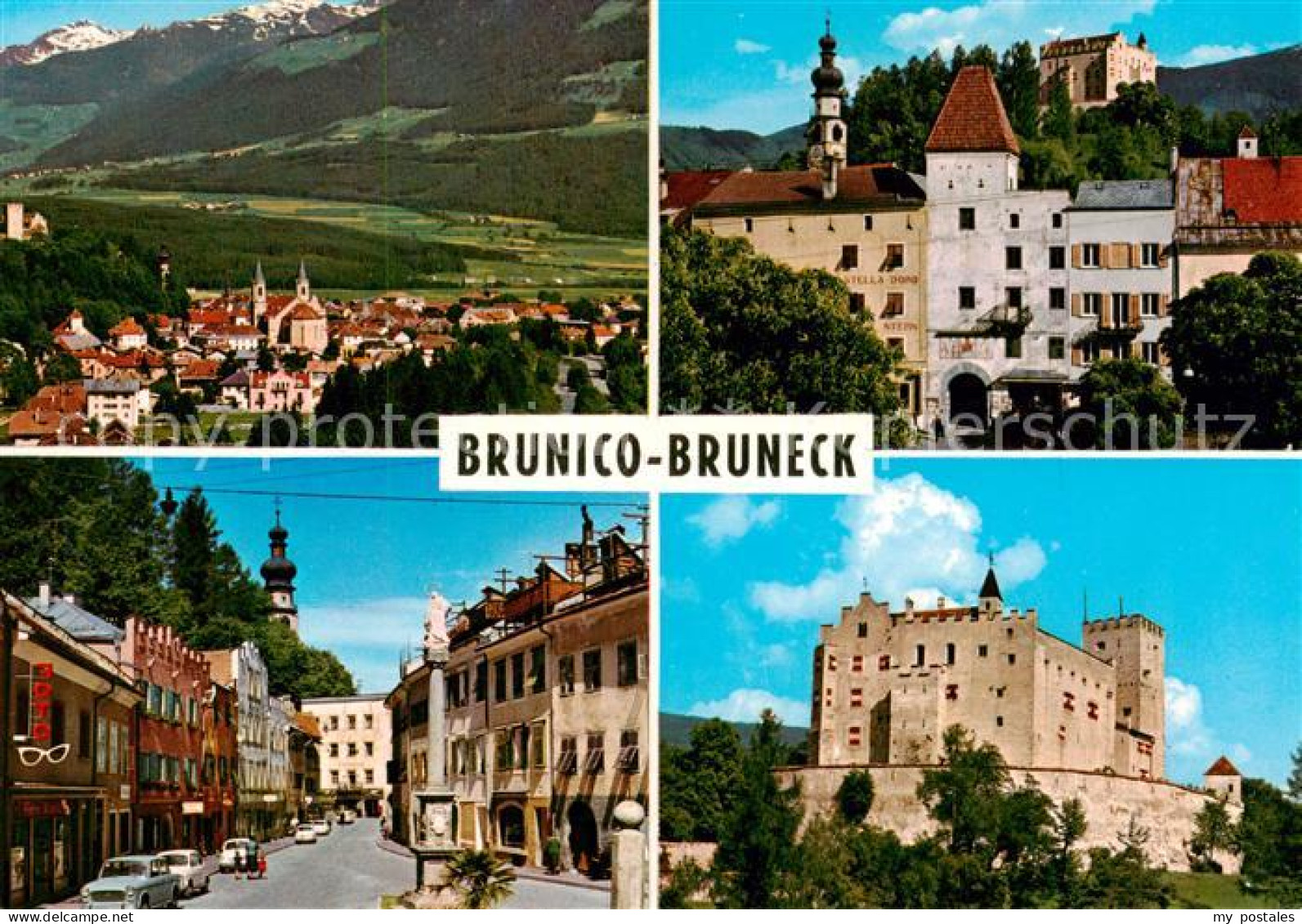 73789915 Bruneck Panorama Kirche Schloss Ortsstrasse Bruneck - Autres & Non Classés