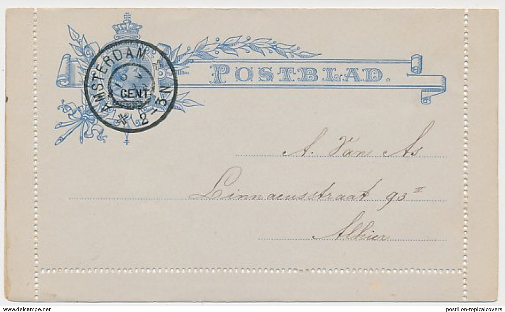 Postblad G. 8 Y Locaal Te Amsterdam 1904 - Postal Stationery