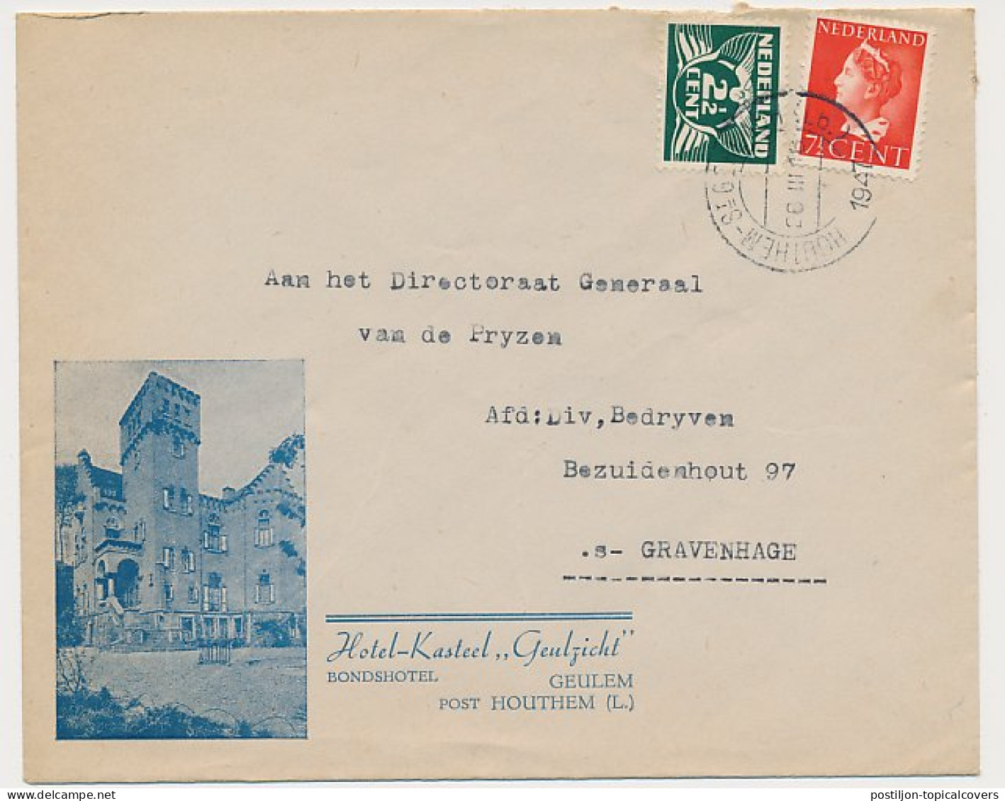 Firma Envelop Geulem 1947 - Hotel Kasteel Geulzicht - Non Classés