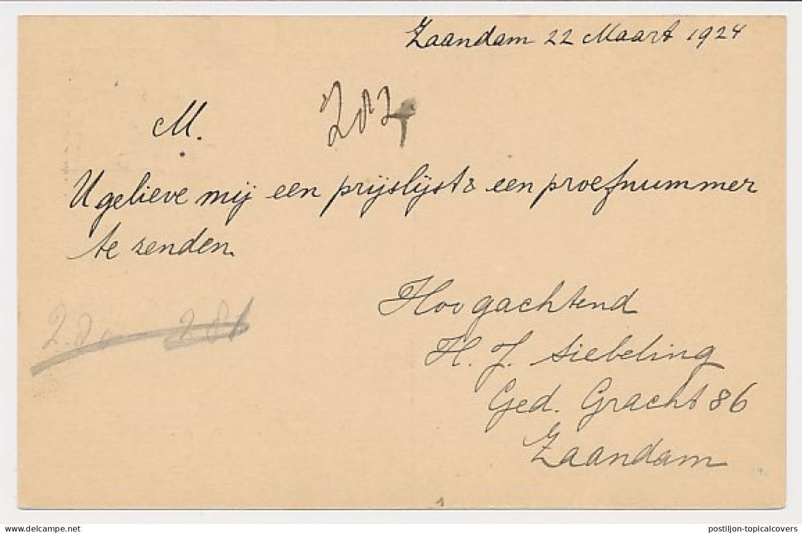 Treinblokstempel : Helder - Amsterdam B 1924 - Non Classés