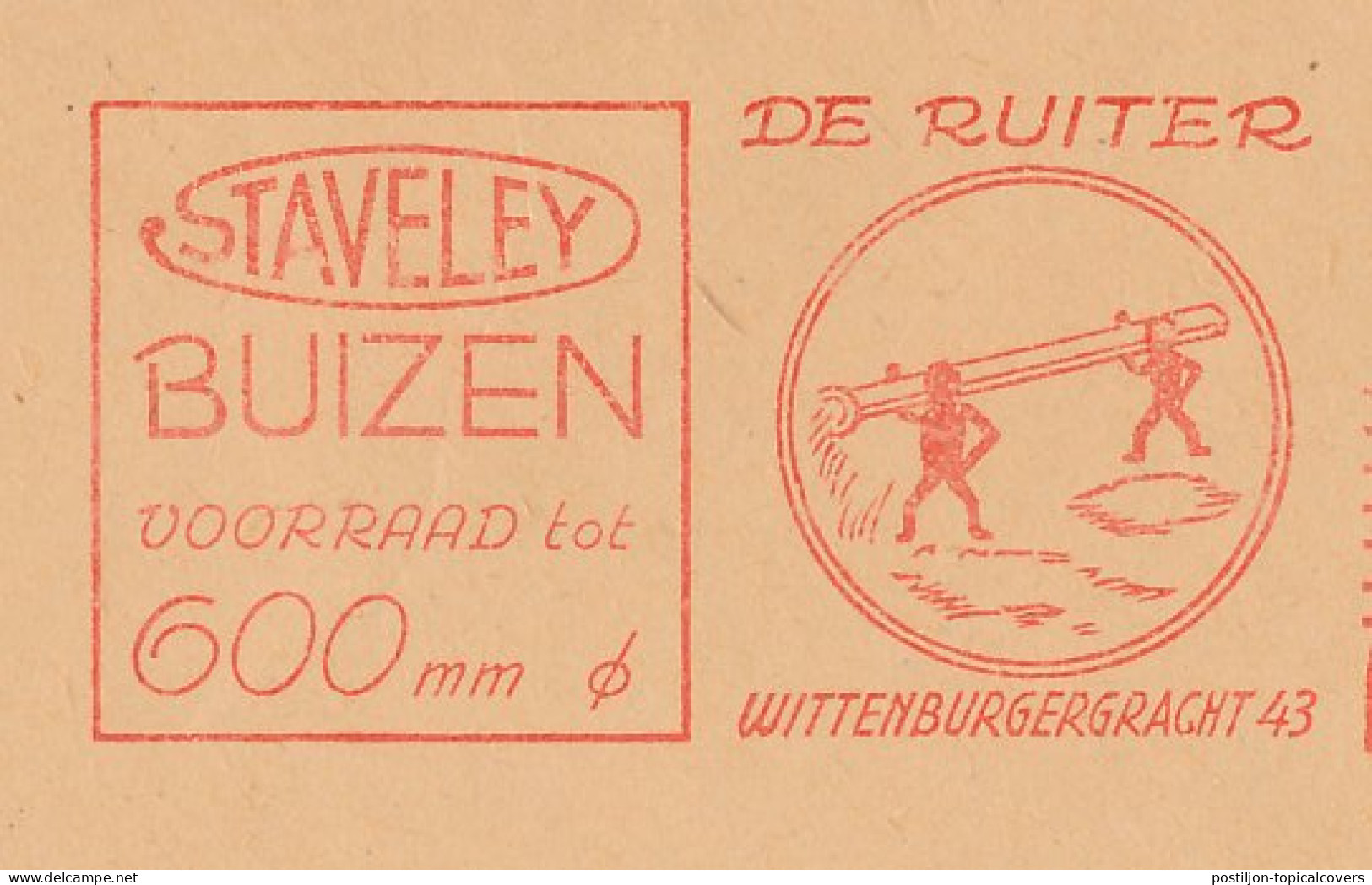 Meter Cover Netherlands 1956 Tubes - Pipage - Sonstige & Ohne Zuordnung