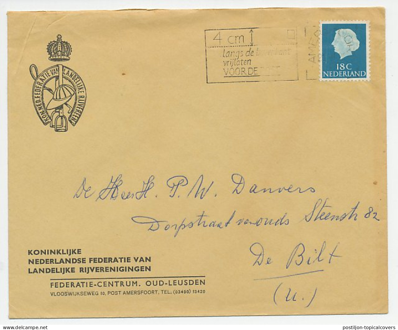 Envelop Oud Leusden 1965 - Rijverenigingen / Paarden - Non Classés