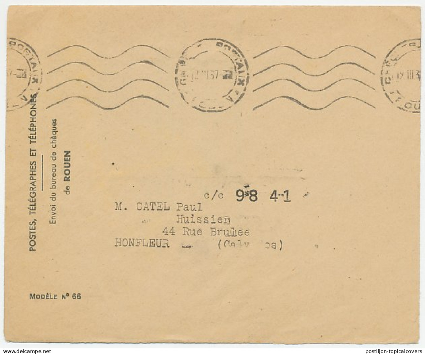 Postal Cheque Cover France 1937 Fountain Pen - Stylos Lujo - Unclassified