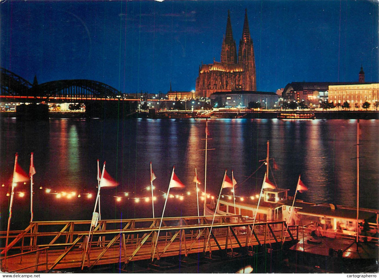 Navigation Sailing Vessels & Boats Themed Postcard Koln Am Rhein Dom Und Hohenzollernbrucke - Segelboote