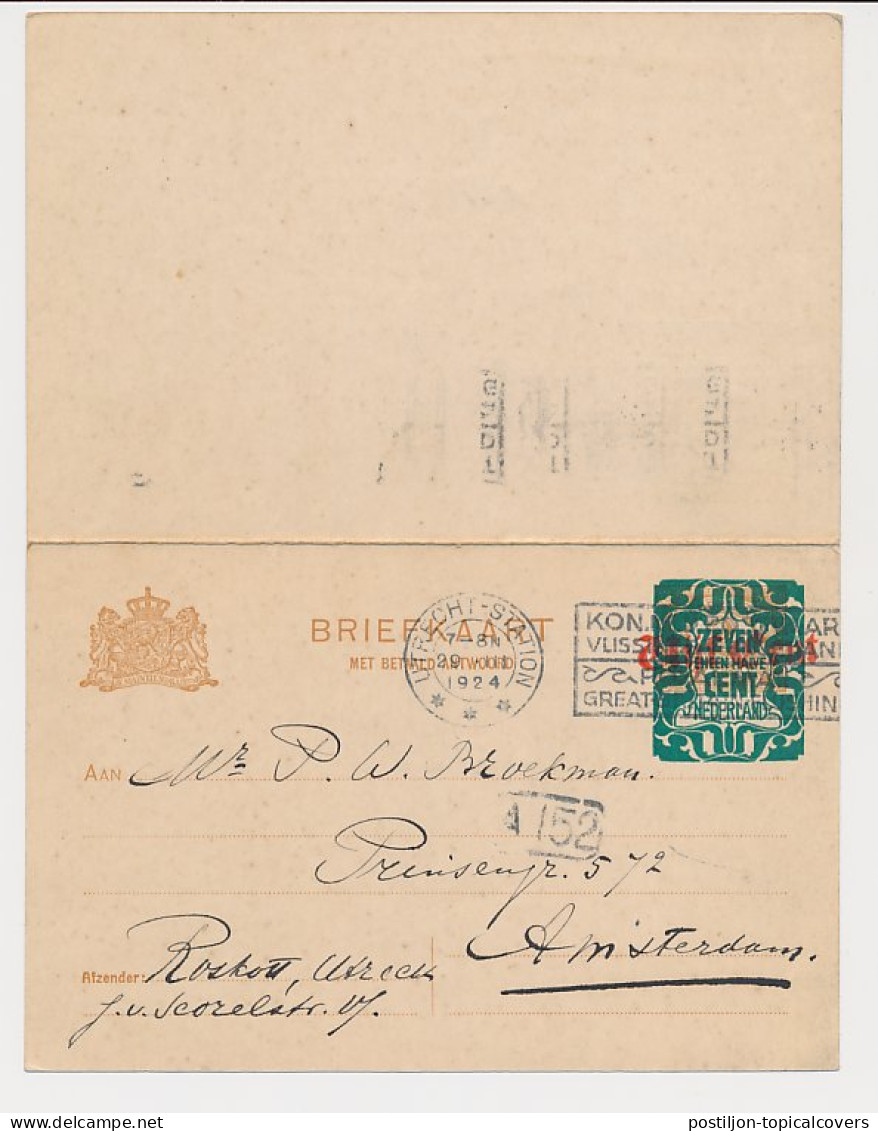 Briefkaart G. 177 II Utrecht - Amsterdam 1924 - Postal Stationery