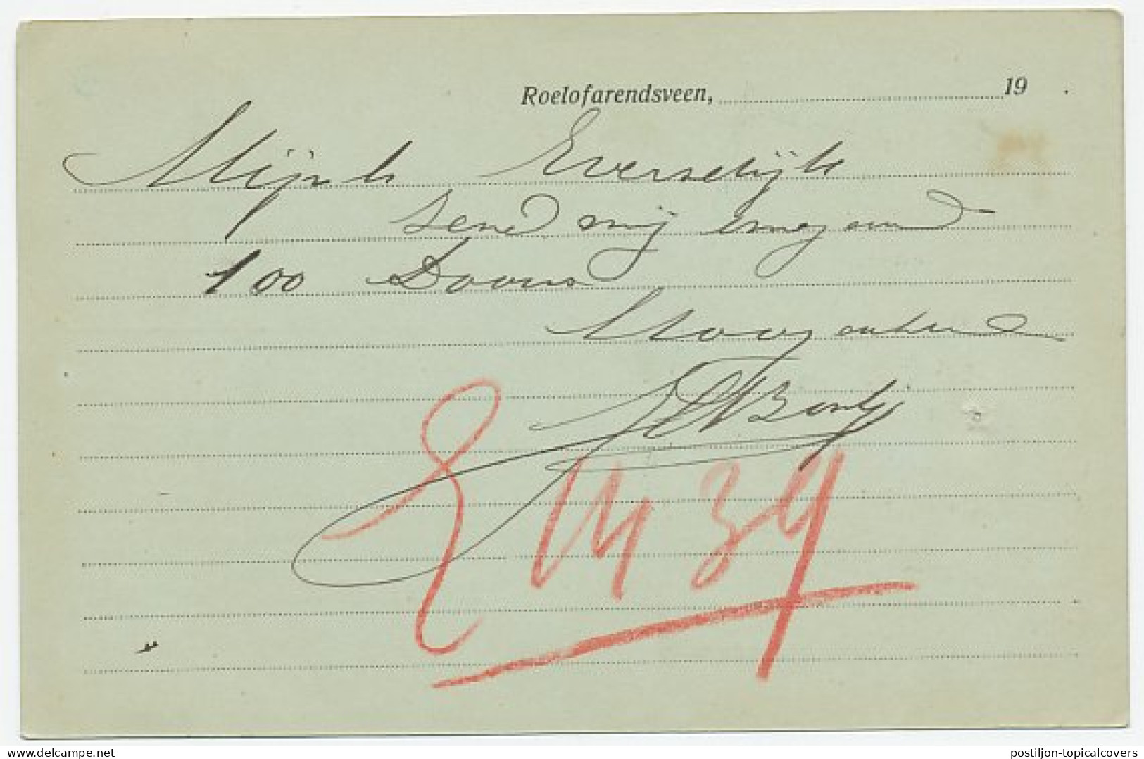 Firma Briefkaart Roelofarendsveen 1917 - Kweker - Non Classés