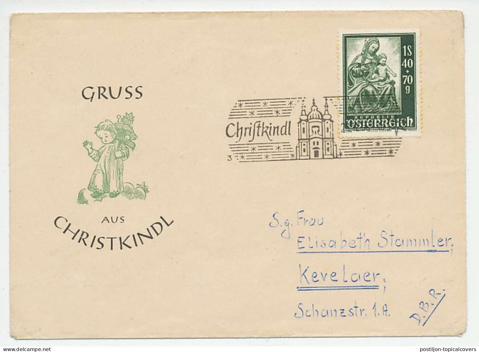 Cover / Postmark Austria 1958 Christkindl - Navidad