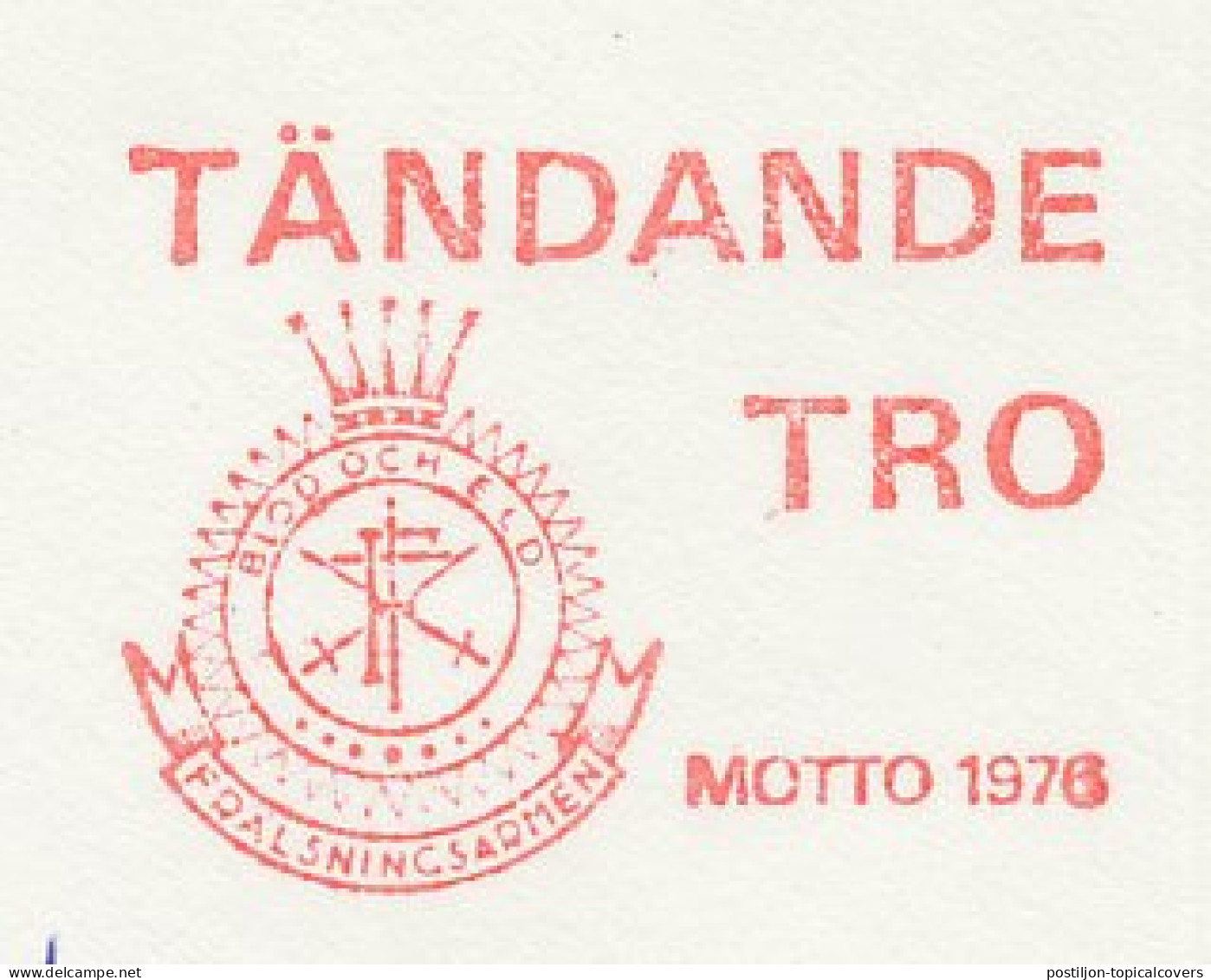 Meter Cover Sweden 1976 Salvation Army Scouts And Guides - Faith - Andere & Zonder Classificatie