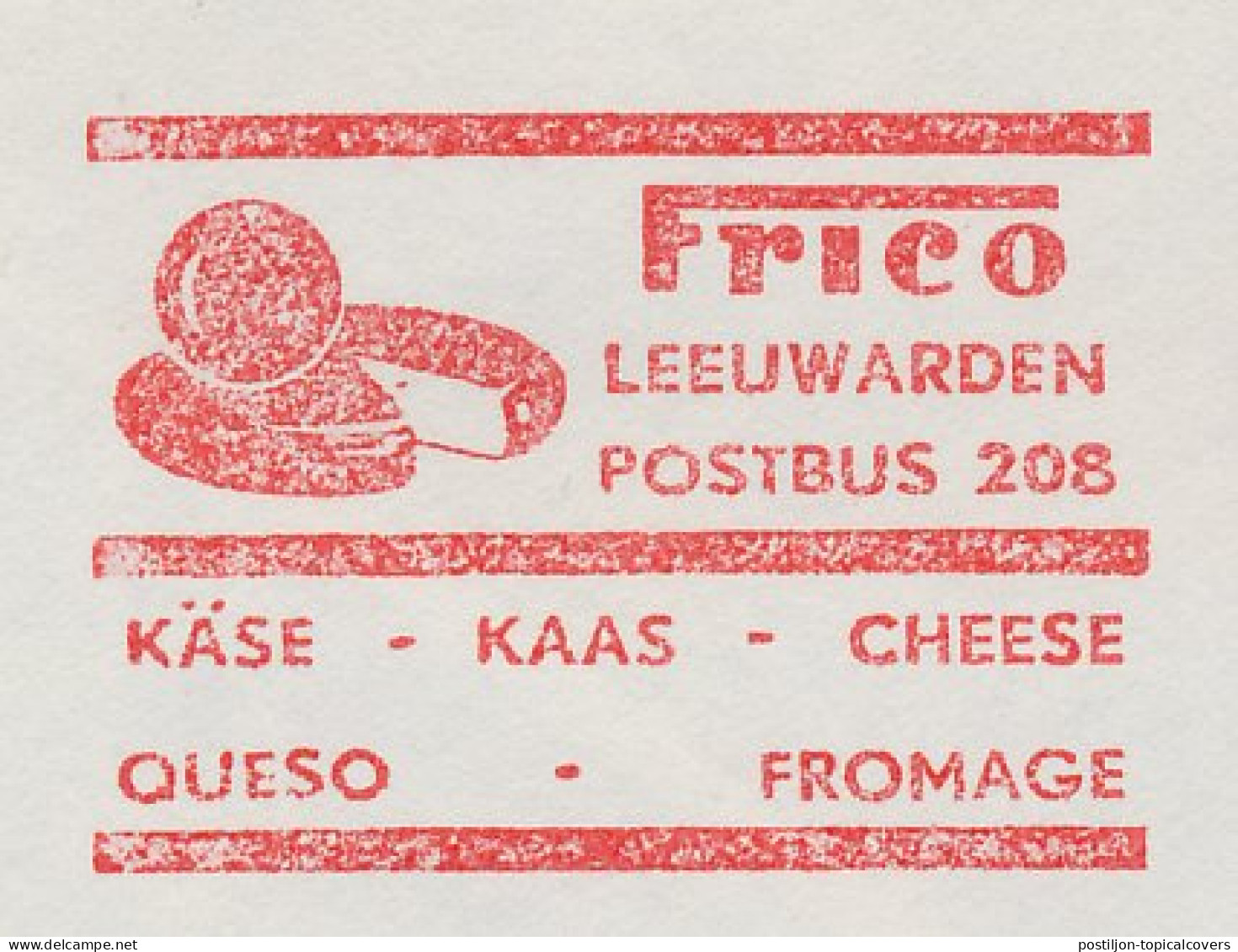 Meter Cover Netherlands 1965 Cheese - Frico - Leeuwarden - Levensmiddelen