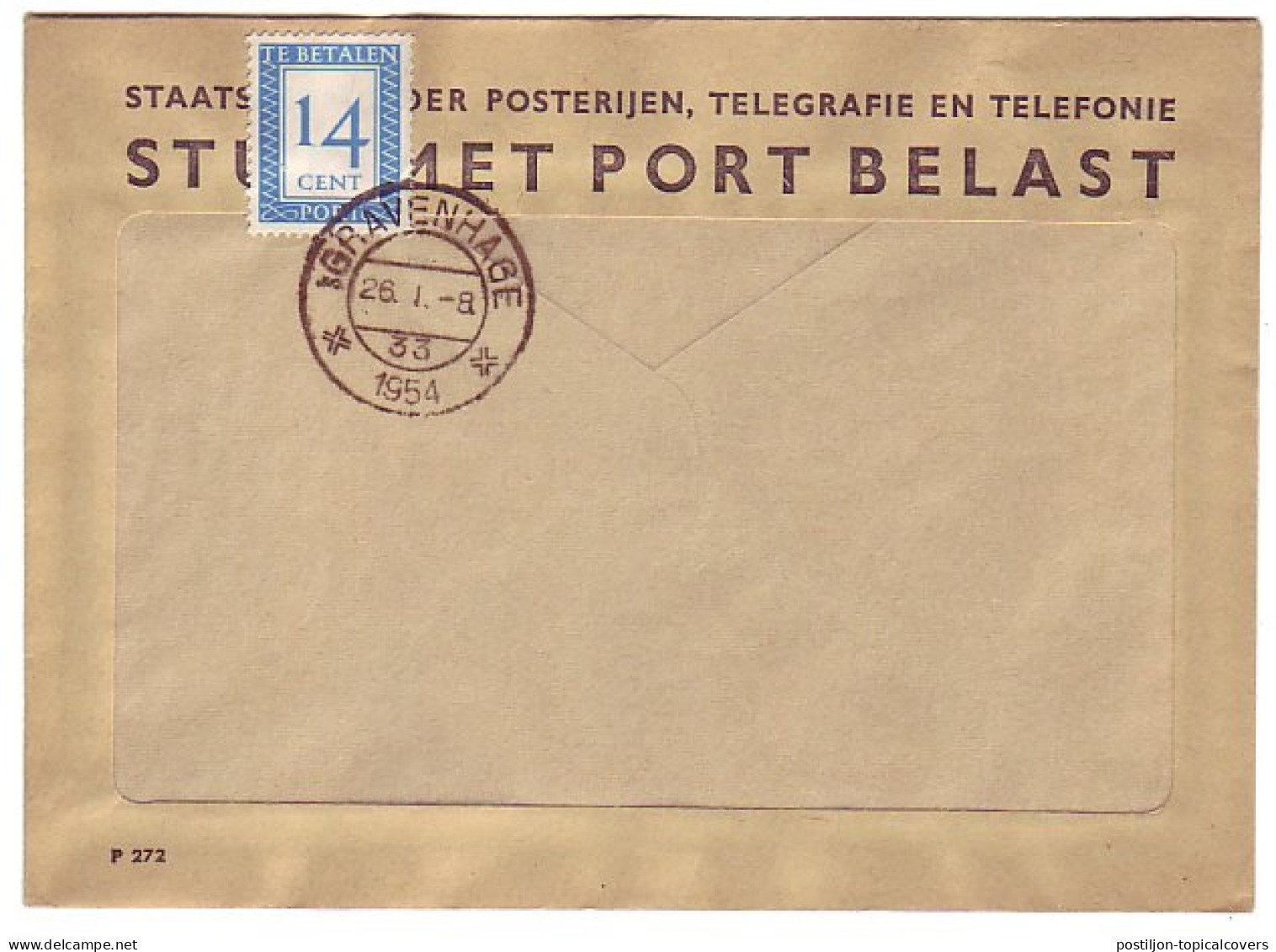 Em. Port 1947 Dienst Envelop Den Haag - Non Classés