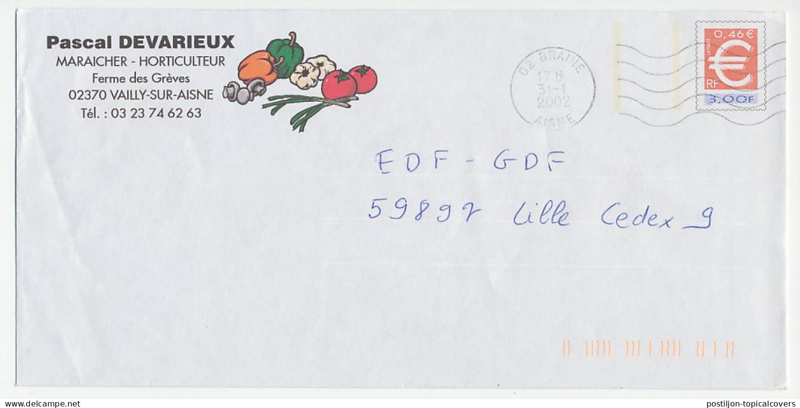 Postal Stationery / PAP France 2002 Peppers - Mushrooms - Garlic - Tomato - Agricultura