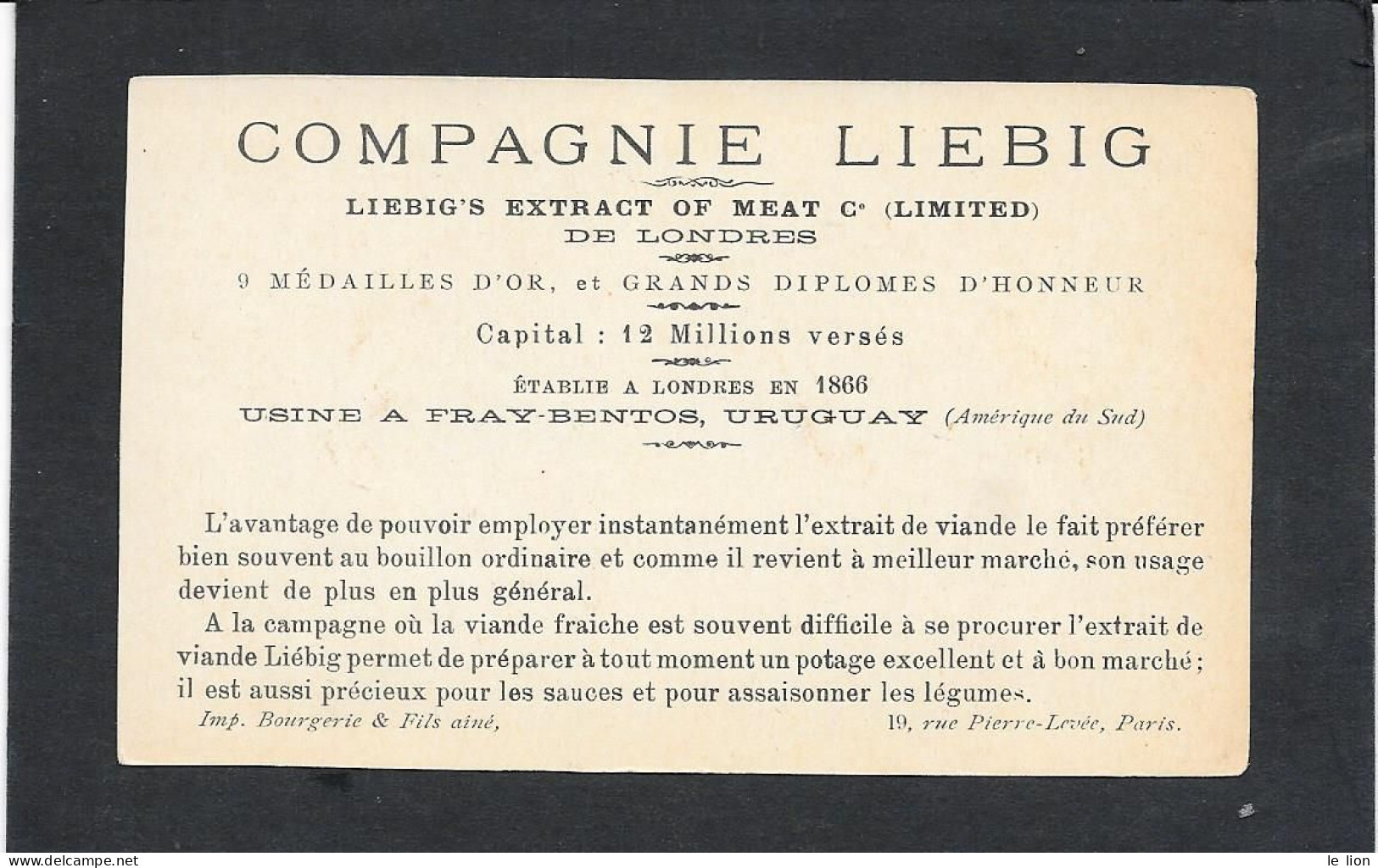 Chromo Liebig S52 Oracolo Fiori GRIGIO 2a Ediz. Con SCRITTE PUBBLIC -il M'aime - 1875 - BOURGERIE ET FILS O - Liebig