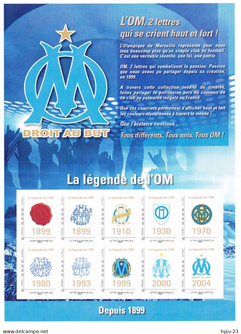 Collector La Poste N° 83 Olympique De Marseille  2010 - Collectors