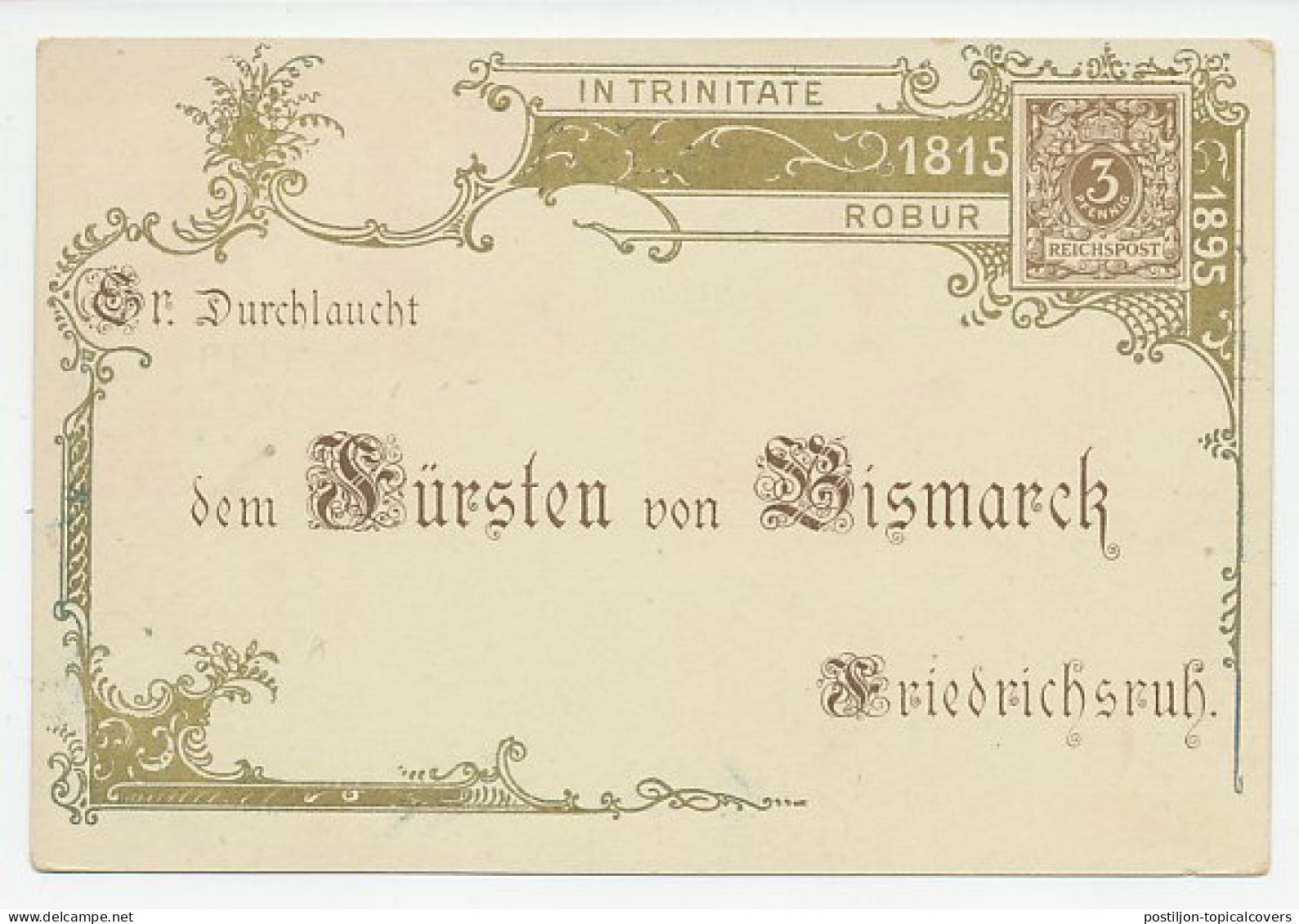 Postal Stationery Germany 1895 Otto Von Bismarck - Sonstige & Ohne Zuordnung