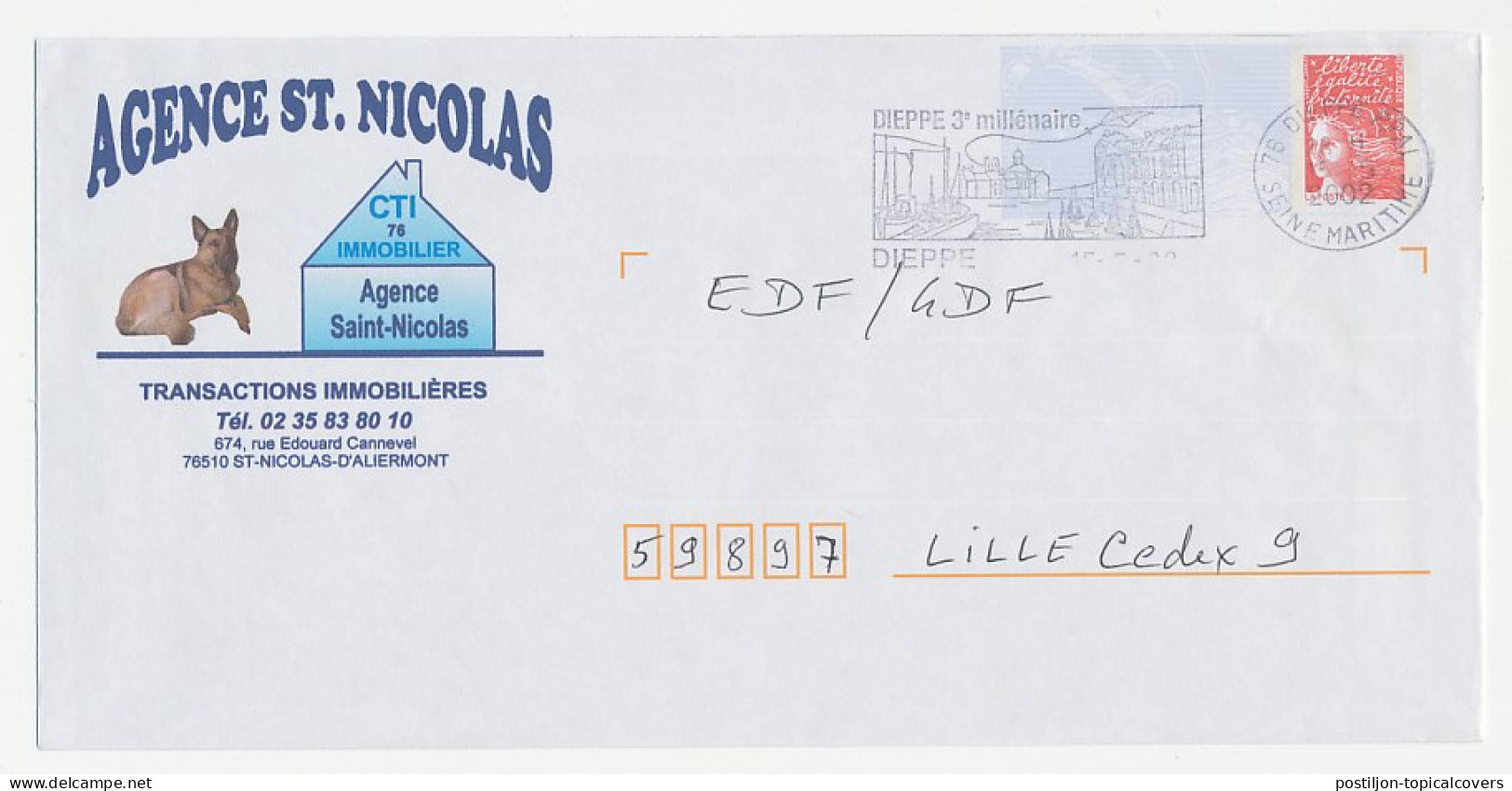 Postal Stationery / PAP France 2002 Dog - Shepherd Dog - Otros & Sin Clasificación