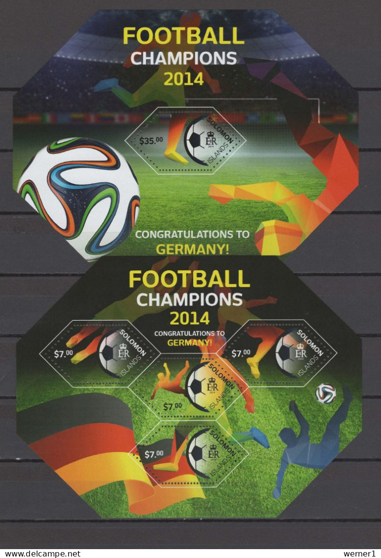 Solomon Islands 2014 Football Soccer World Cup Sheetlet + S/s MNH - 2014 – Brésil