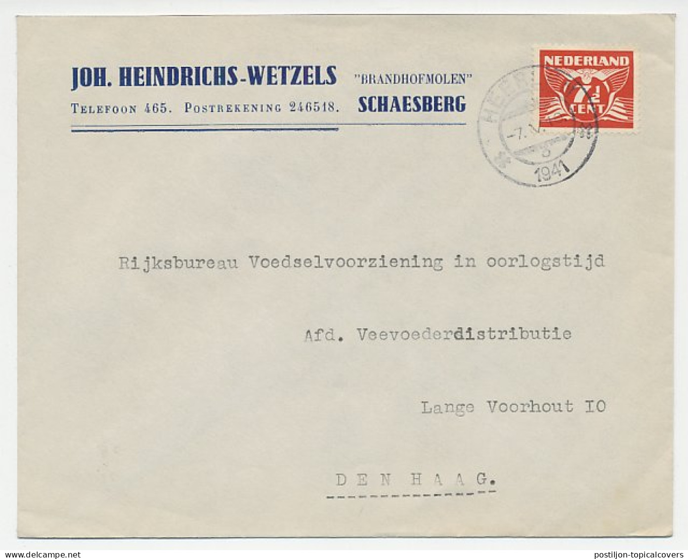 Firma Envelop Scaesberg 1941 - Brandhofmolen - Non Classés