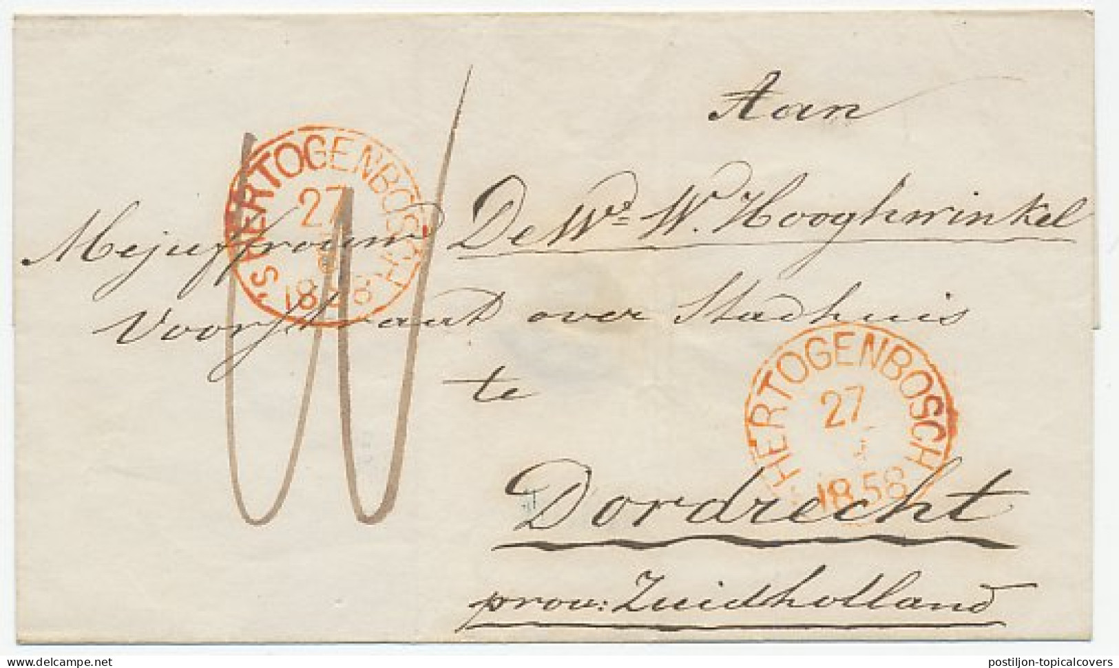 Naamstempel Vught 1858 - Cartas & Documentos