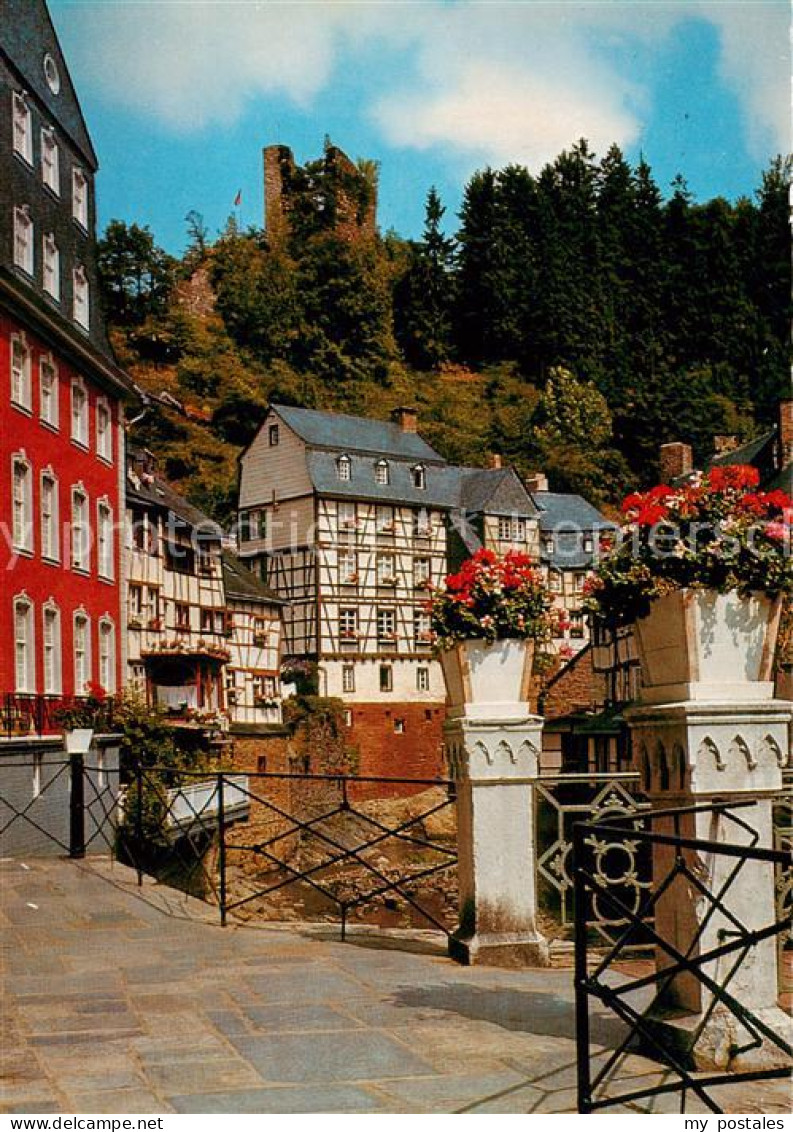 73789825 Monschau Rotes Haus M. Ruine Haller Fachwerkhaeuser Monschau - Monschau