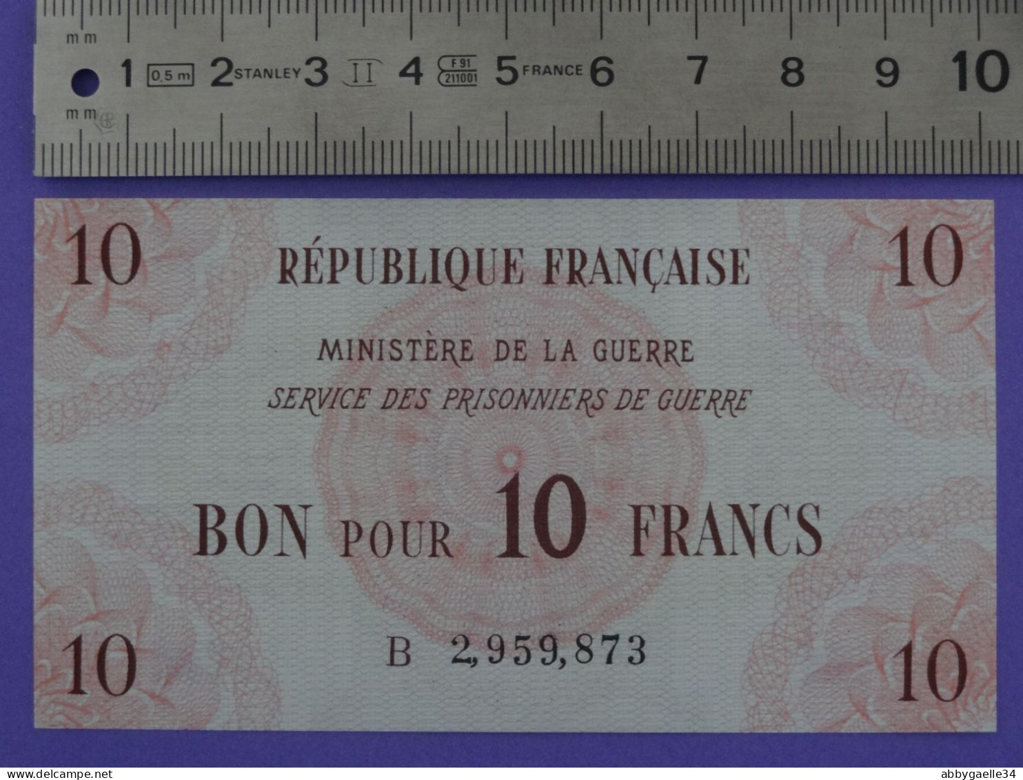 NEUF Bon Pour 10 Francs Service Des Prisonniers De Guerre Valable Dans Les Dépôts De L'Axe Guerre 39-45 WWII RARE - Bonds & Basic Needs