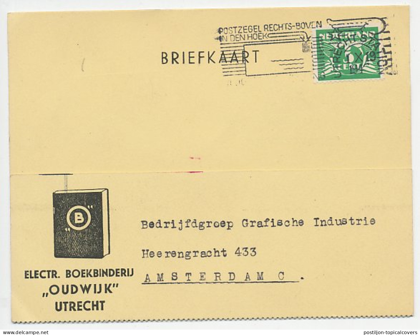 Firma Briefkaart Utrecht 1942 - Boekbinderij - Zonder Classificatie