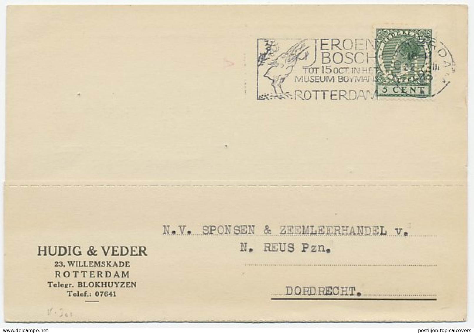 Perfin Verhoeven 301 - H&V - Rotterdam 1936 - Non Classés