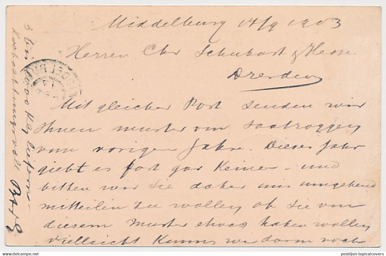 Firma Briefkaart Middelburg 1903 - Bosman En Van Goozen - Non Classés